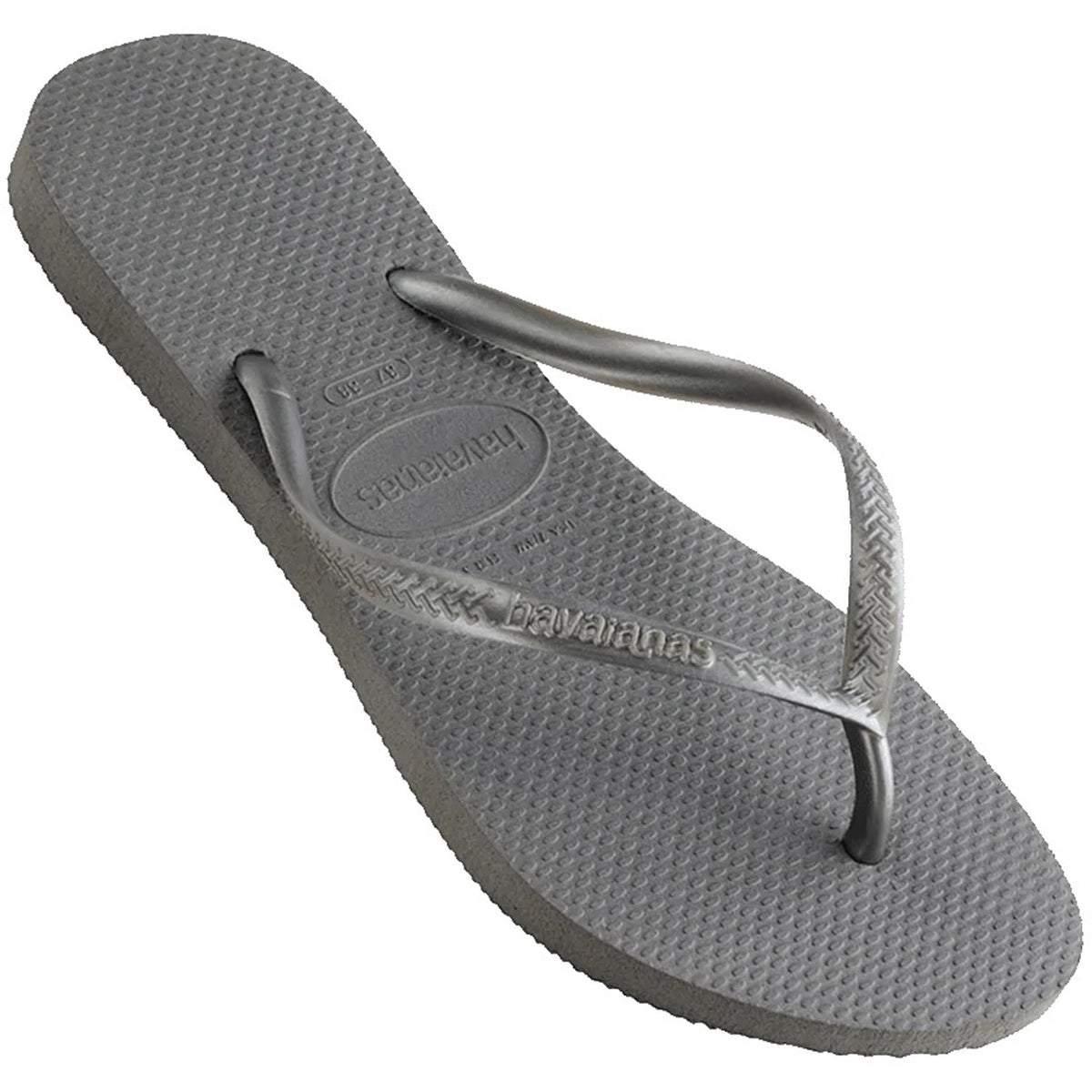 Slim Metallic Thongs Steel Grey