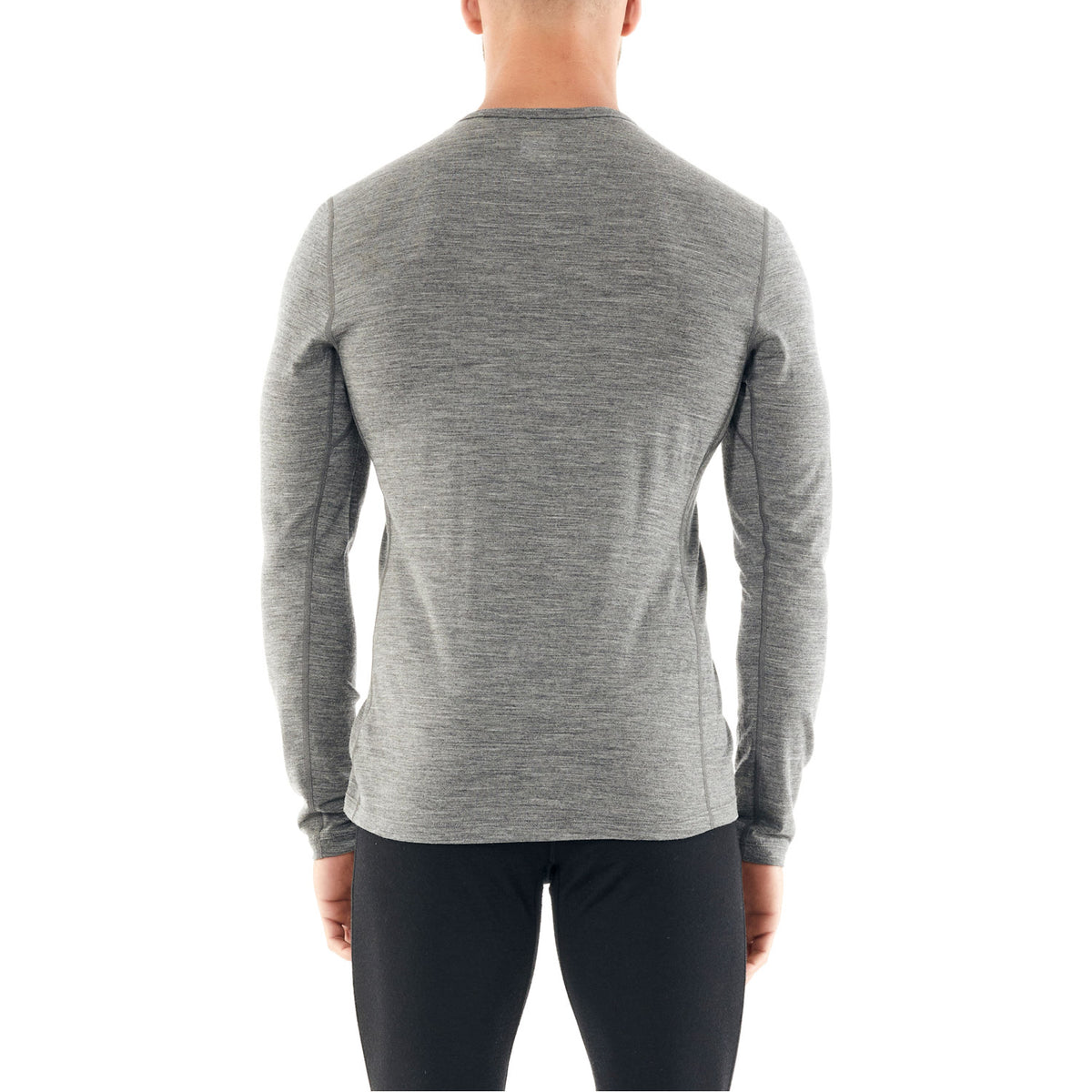 Mens 200 Oasis Peak to Peak Lift Long Sleeve Crewe Thermal Top Gritstone Heather