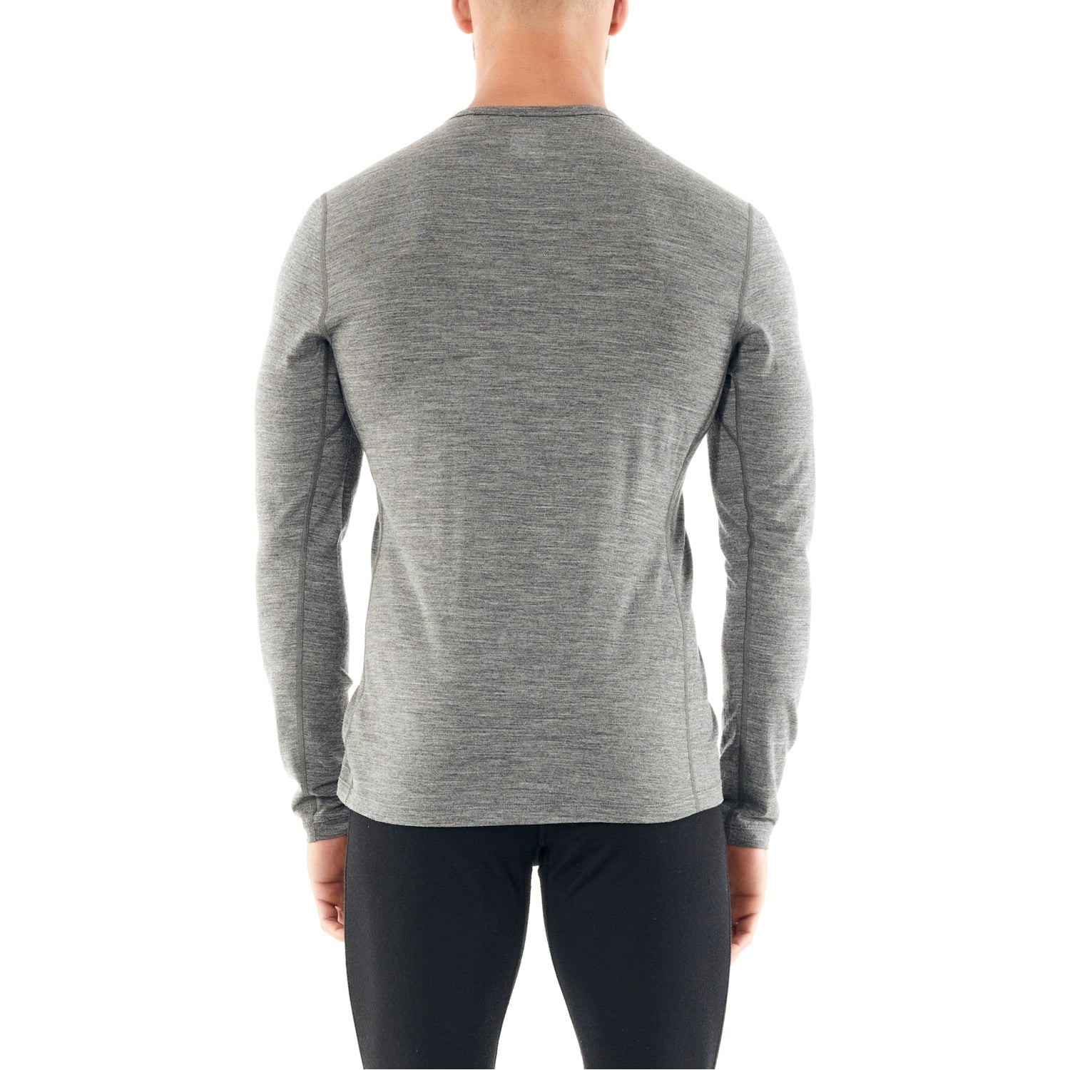Mens 200 Oasis Peak to Peak Lift Long Sleeve Crewe Thermal Top Gritstone Heather