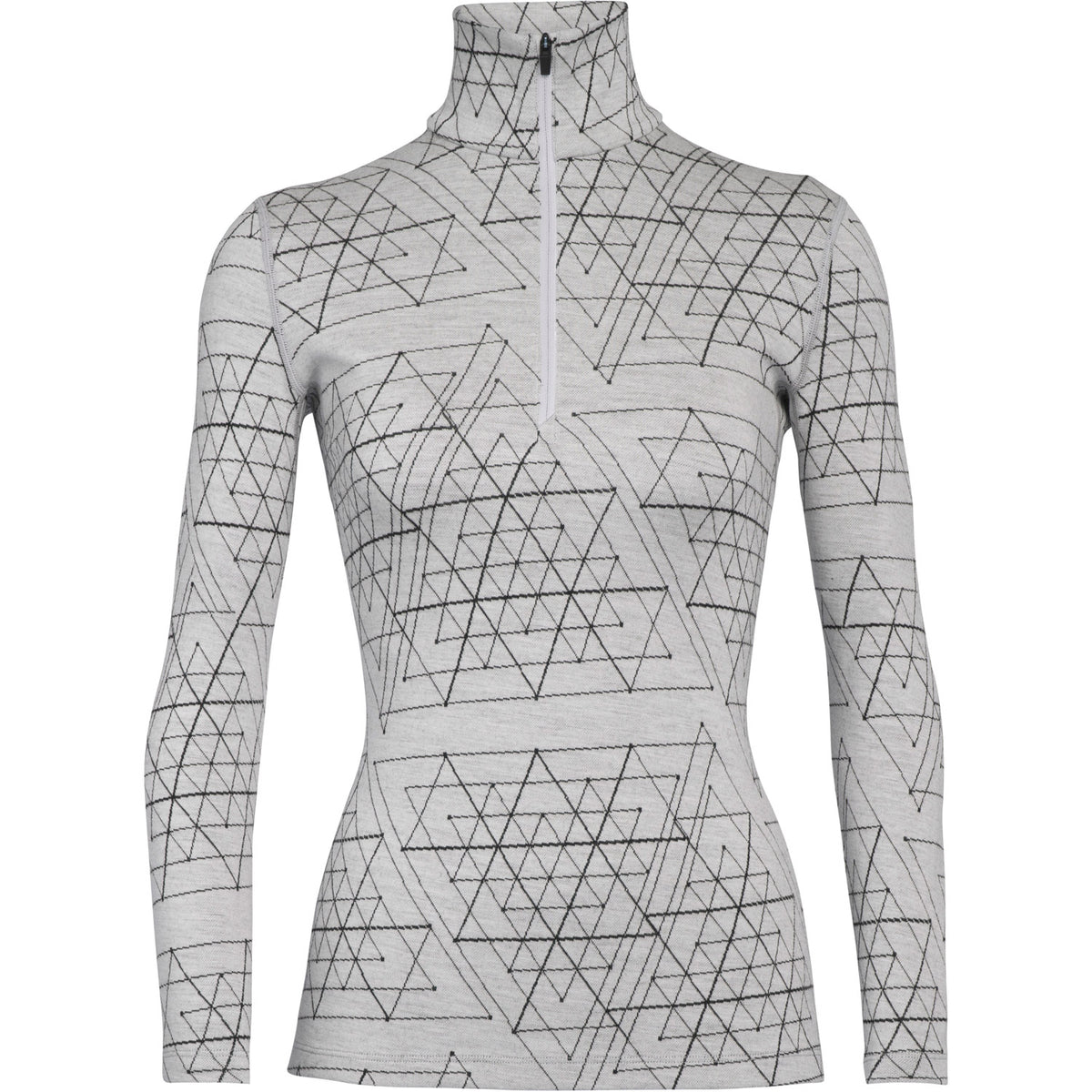 Icebreaker Womens 250 Vertex Long Sleeve Half Zip Thermal Top Ice Structure Snow