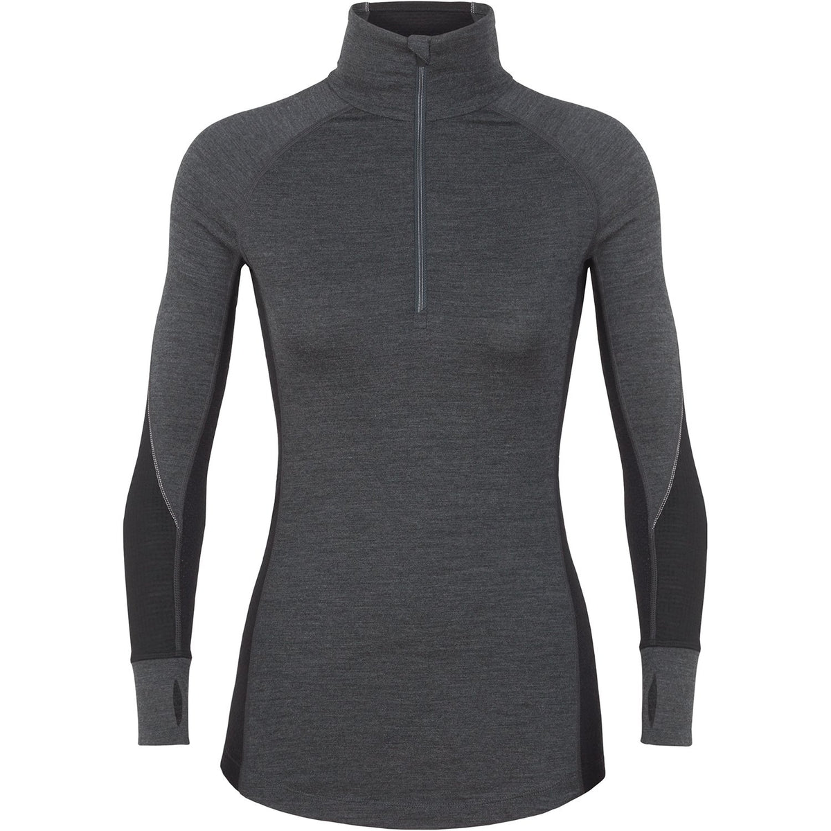 Icebreaker Womens Zone Longsleeve Halfzip Skivvy 2020 Jet Heather Black