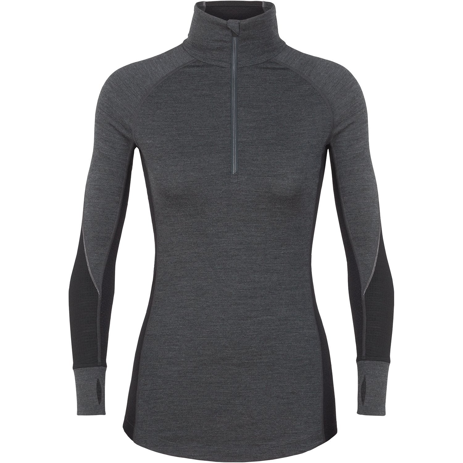 Icebreaker Womens Zone Longsleeve Halfzip Skivvy 2020 Jet Heather Black