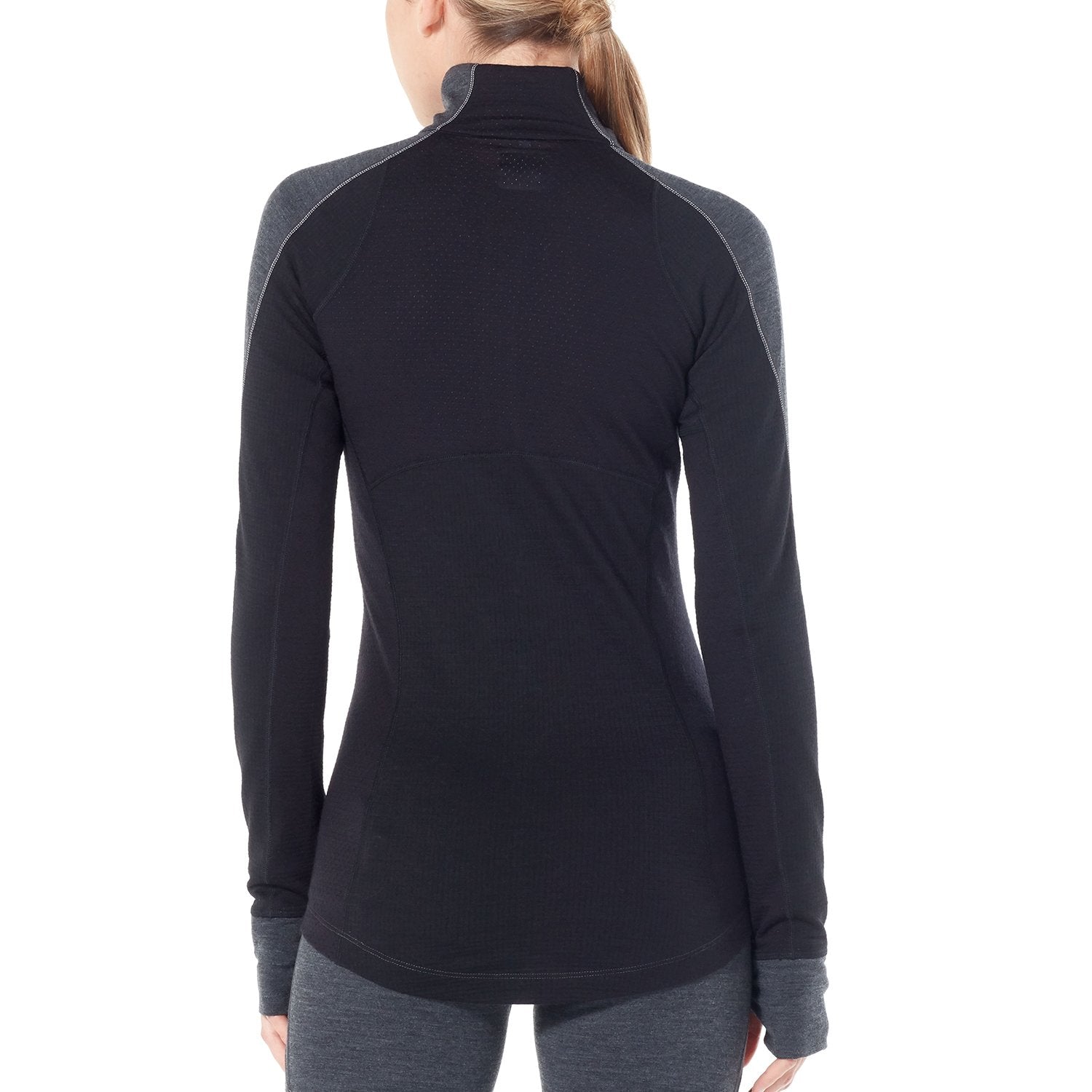 Icebreaker Womens Zone Longsleeve Halfzip Skivvy 2020 Jet Heather Black