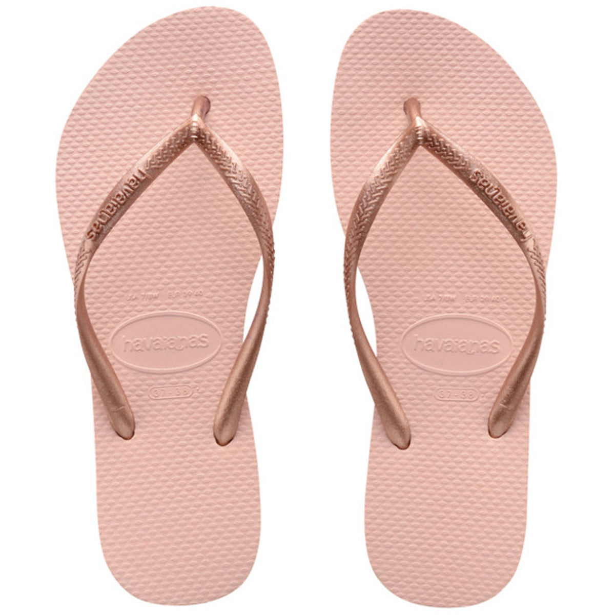 Kids Slim Metallic Thongs Ballet Rose