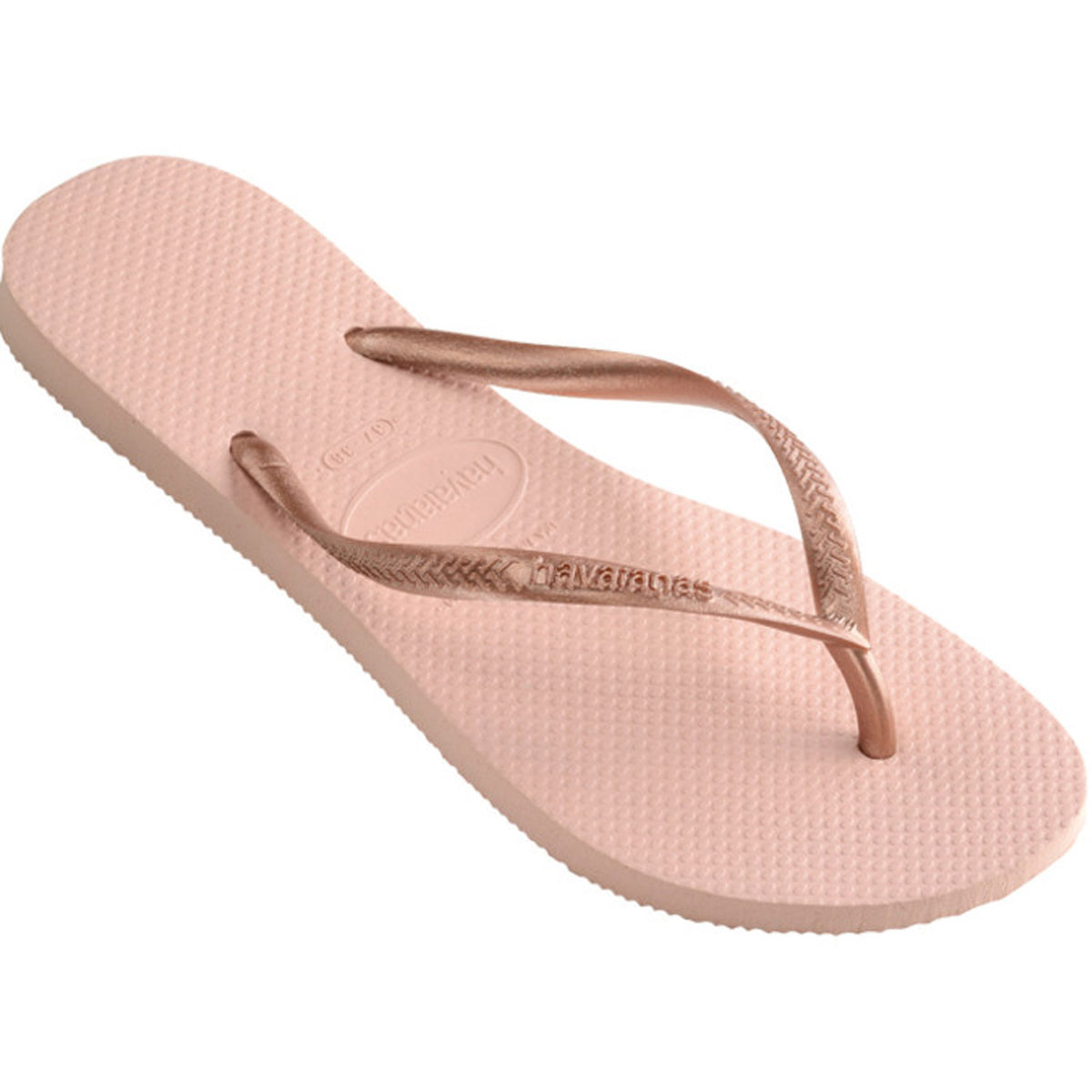 Kids Slim Metallic Thongs Ballet Rose