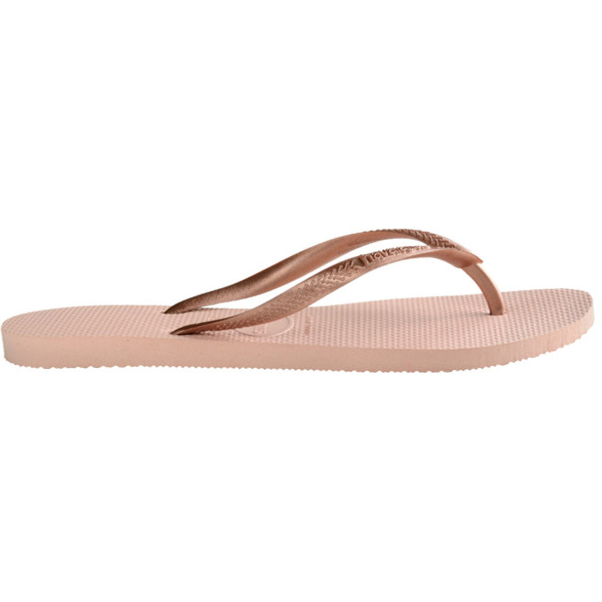 Kids Slim Metallic Thongs Ballet Rose