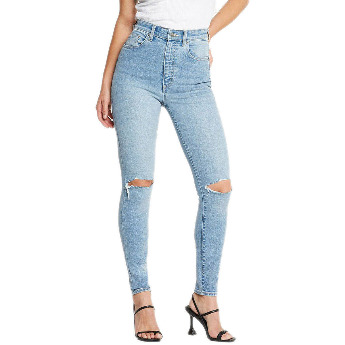 High Licks Crop Blue Spark Denim Pant