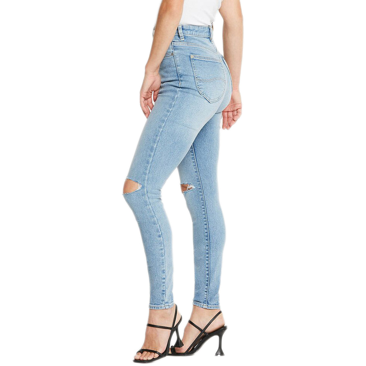 High Licks Crop Blue Spark Denim Pant