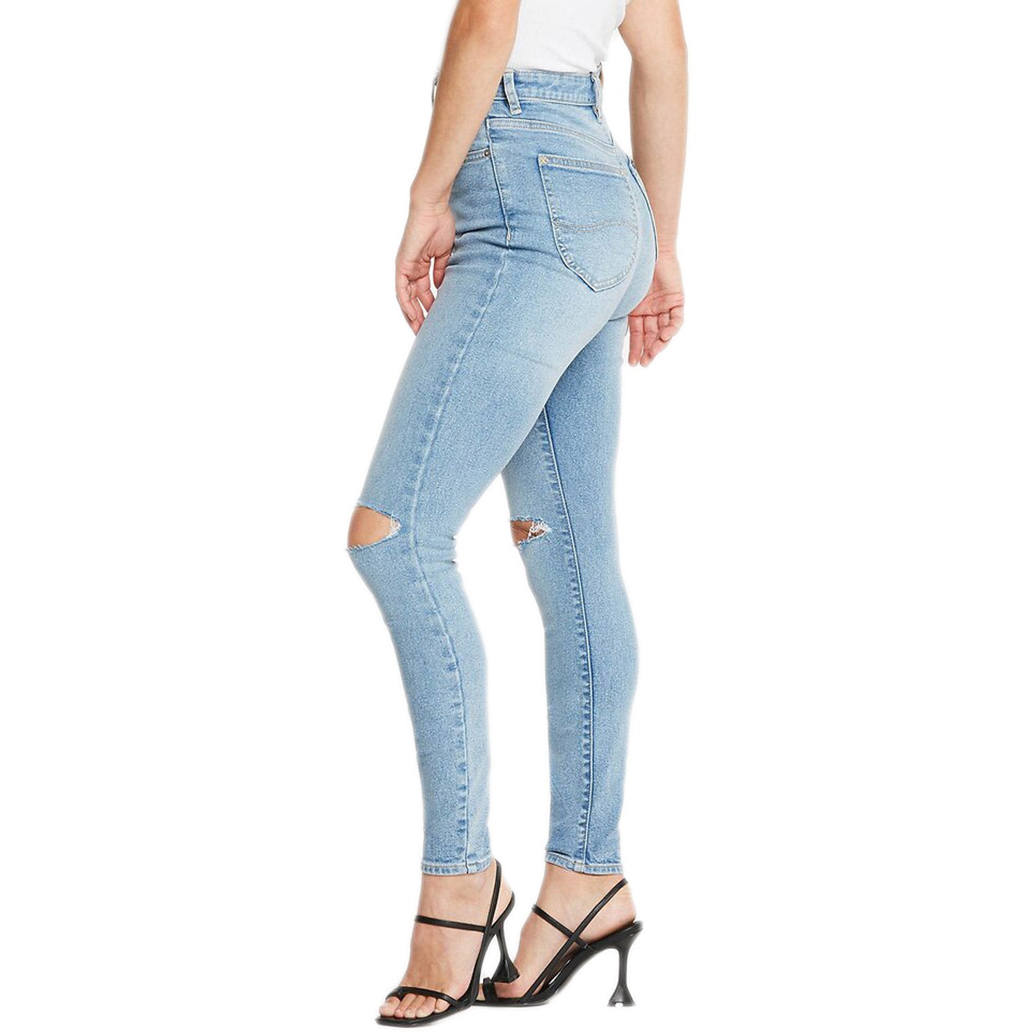 High Licks Crop Blue Spark Denim Pant