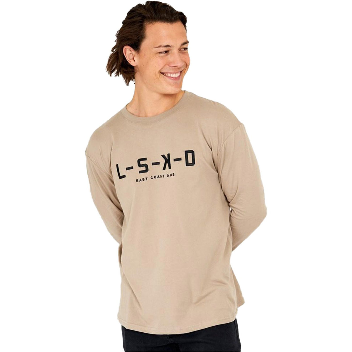 LSKD Label Long Sleeve Tee Taupe