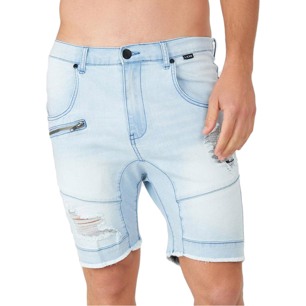 LSKD Torment Denim Shorts Light Indigo