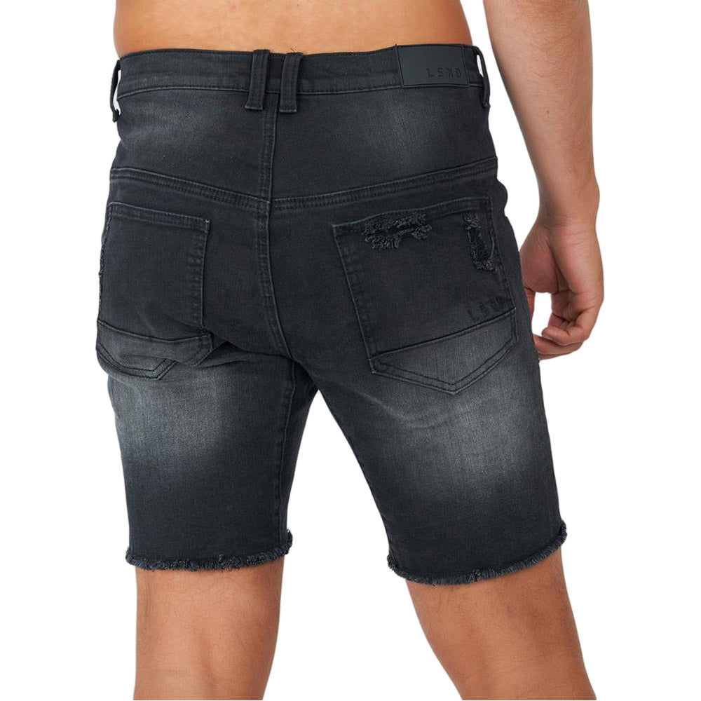 LSKD Torment Denim Shorts Black