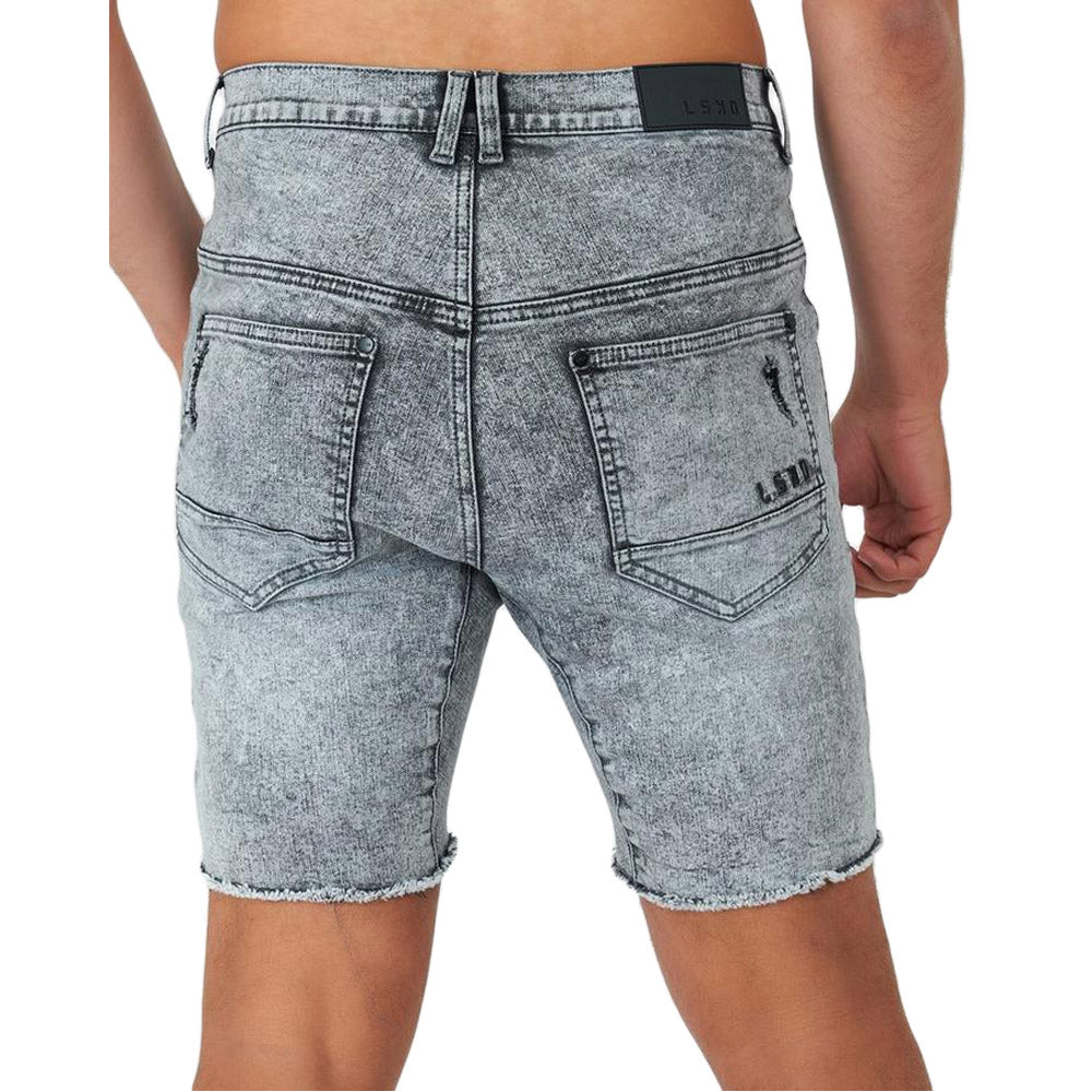 LSKD Torment Denim Shorts Grey Snow