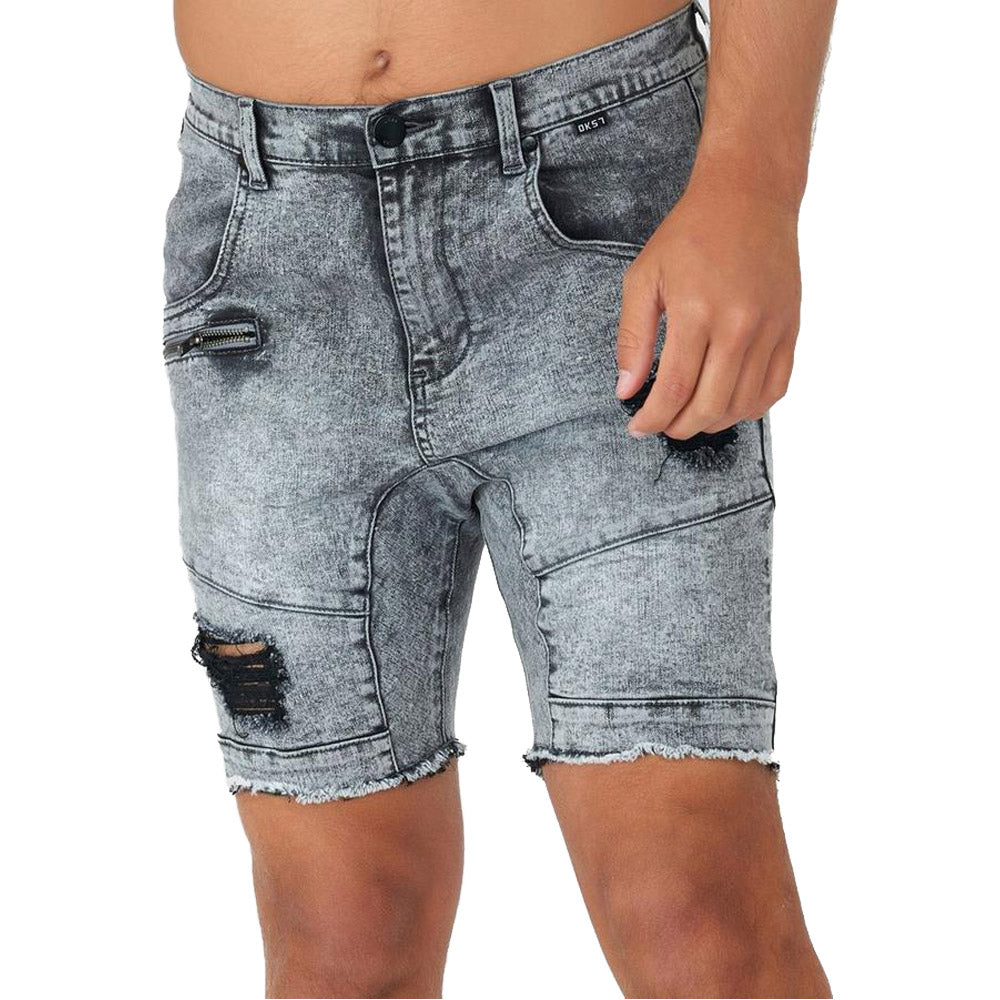LSKD Torment Denim Shorts Grey Snow
