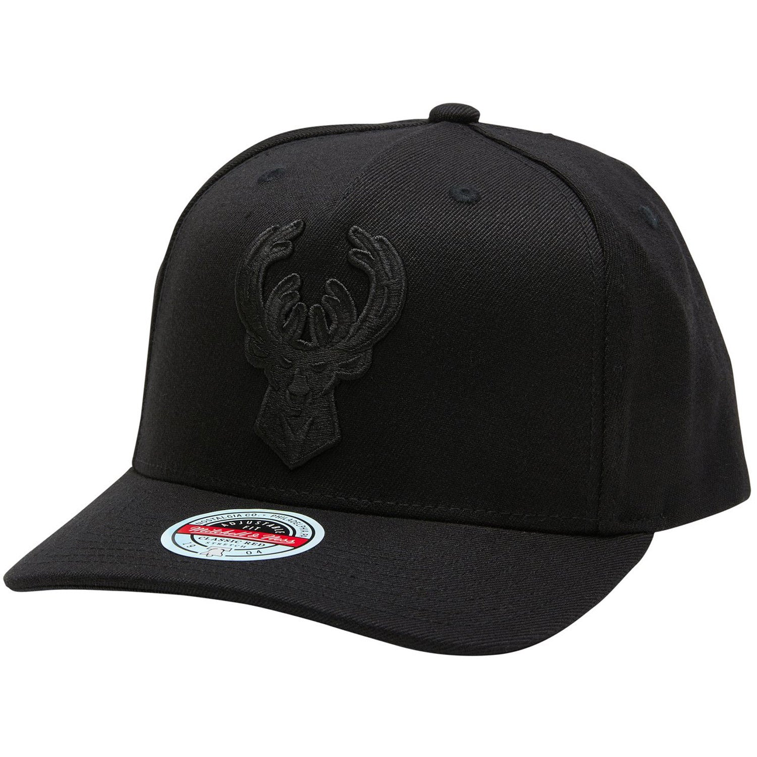 Mitchell & Ness Milwaukee Bucks Black Team Logo Classic Snapback