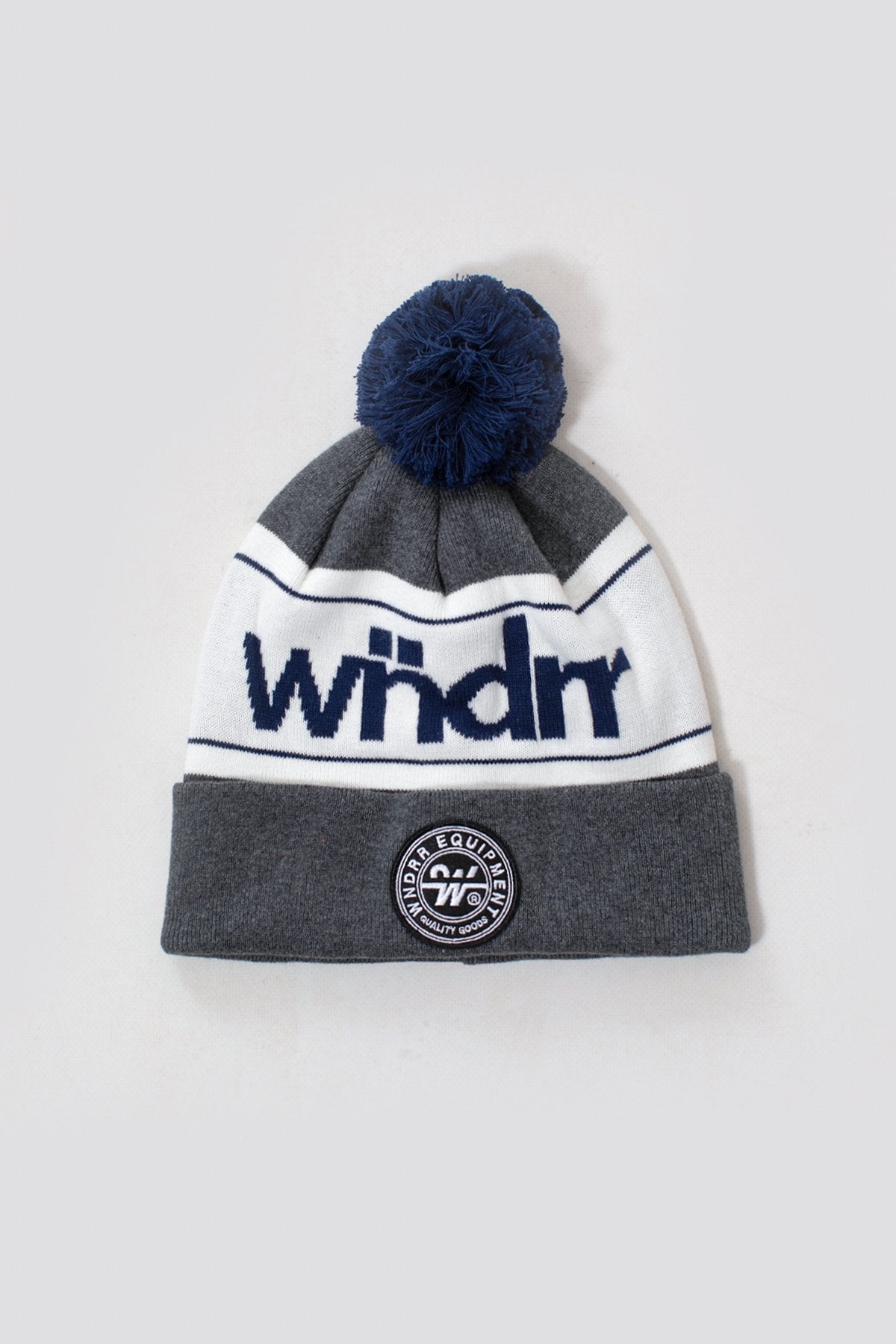 WNDRR CLUSTER POM POM BEANIE Charcoal/white/navy