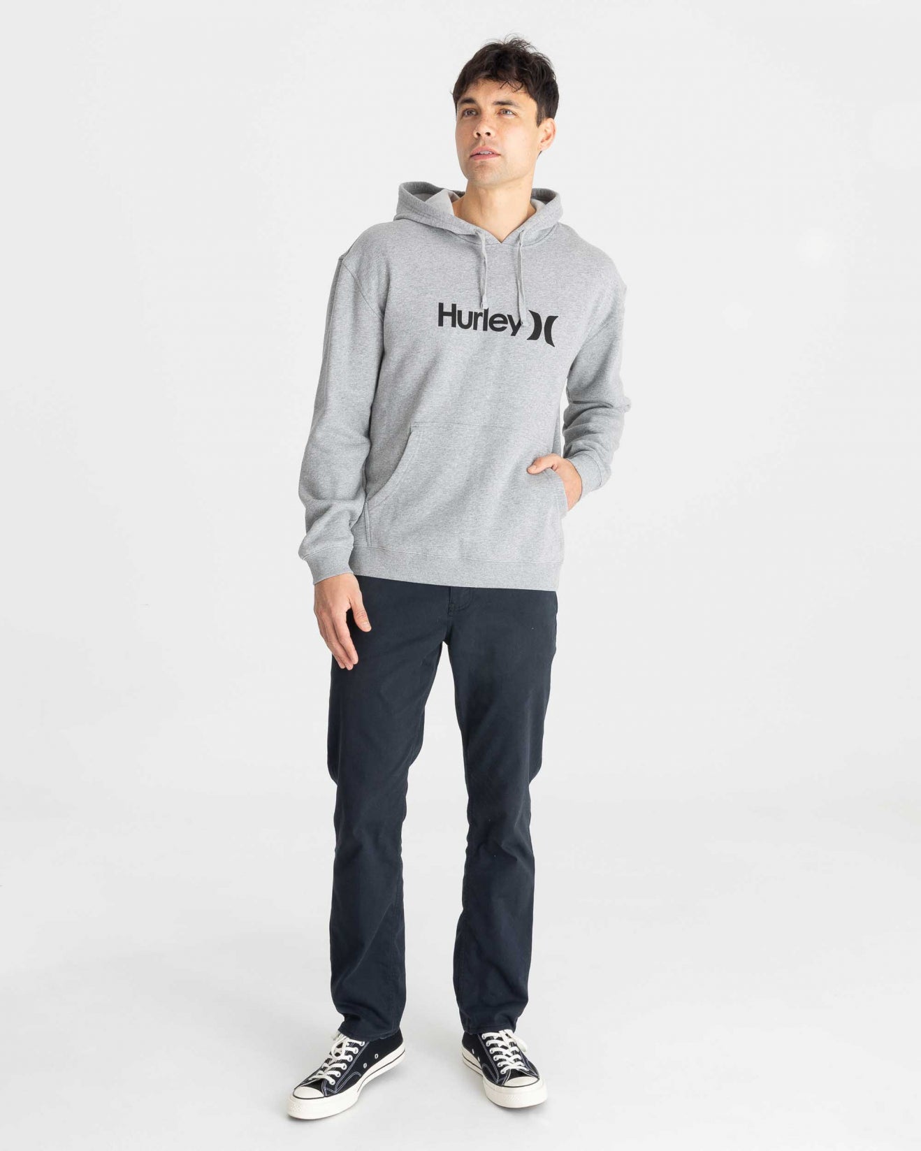 Hurley One And Only Solid Pullover Hoodie Dark Grey Heather