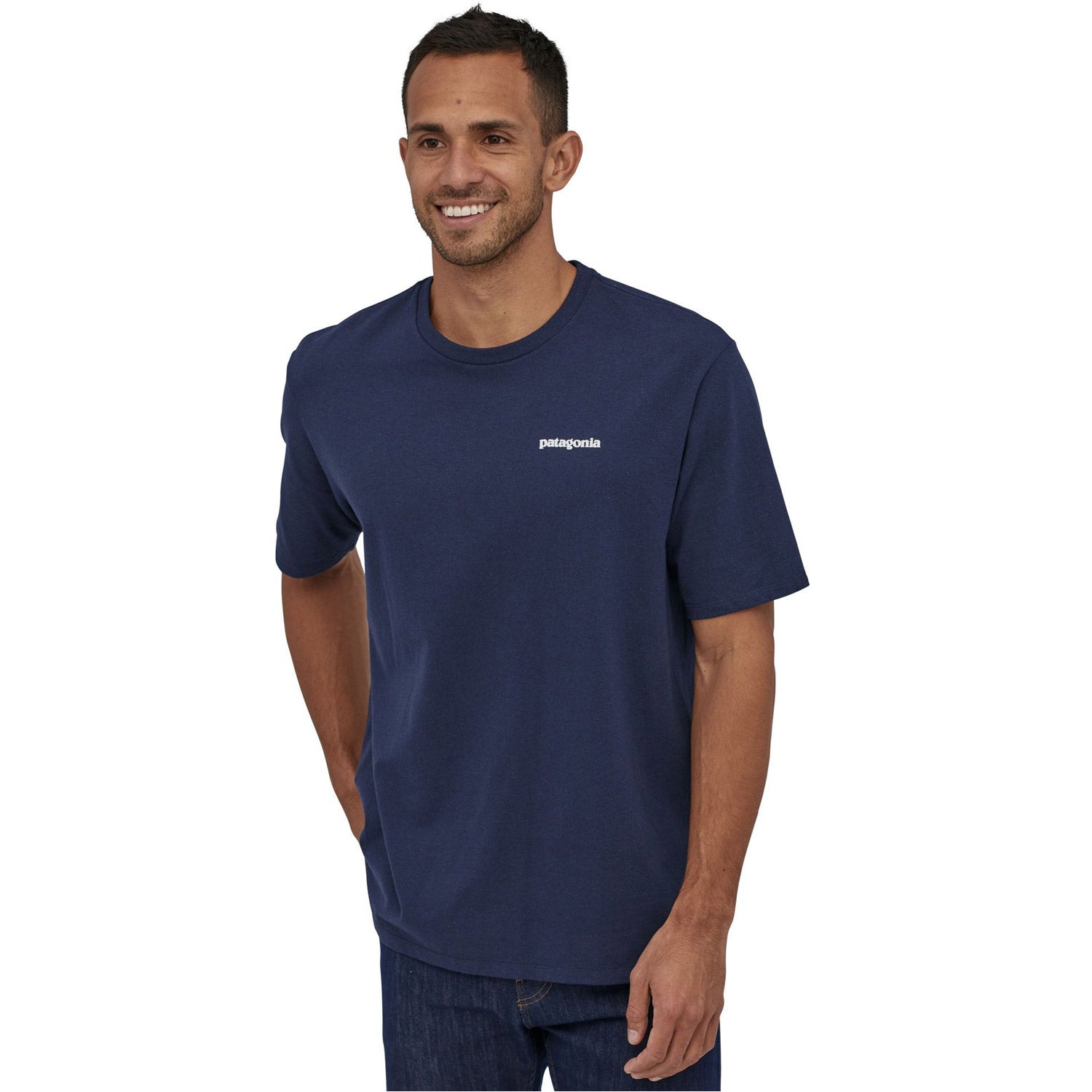 Patagonia Mens P-6 Logo Responsibili-Tee Classic Navy