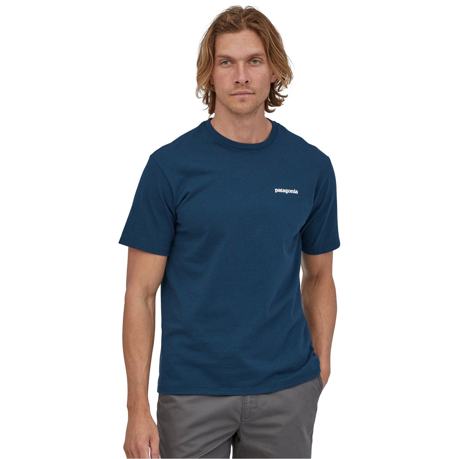 Patagonia Mens P-6 Logo Responsibili-Tee Crater Blue
