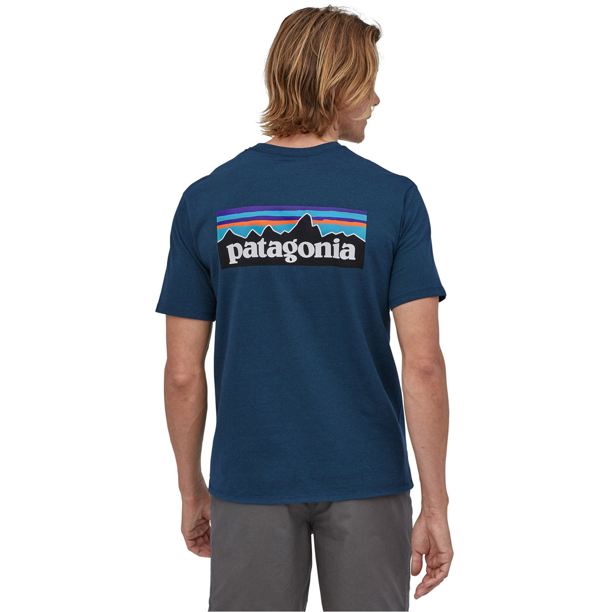 Patagonia Mens P-6 Logo Responsibili-Tee Crater Blue