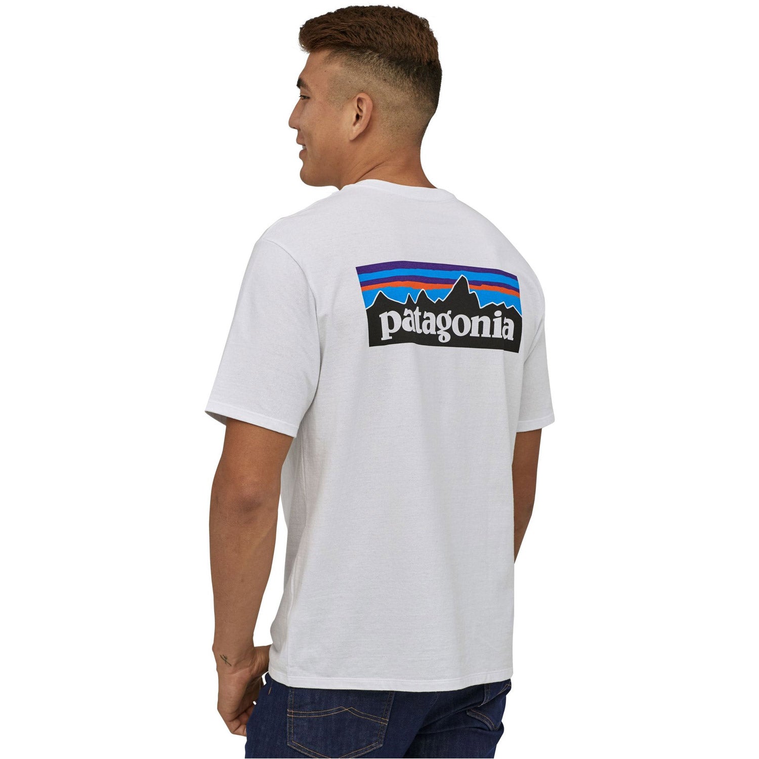 Patagonia Mens P-6 Logo Responsibili-Tee White