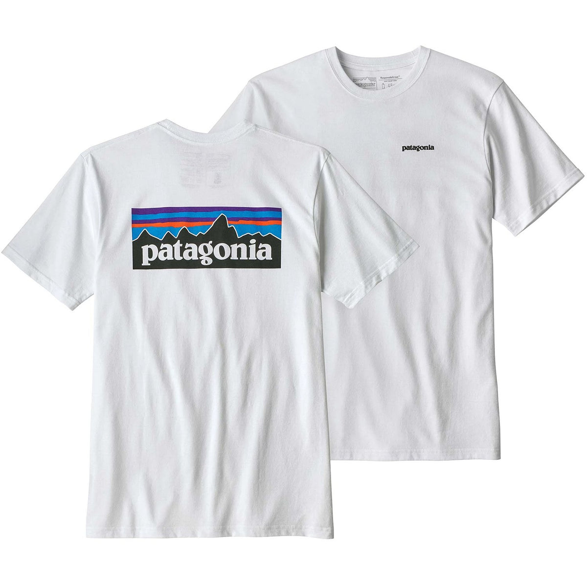 Patagonia Mens P-6 Logo Responsibili-Tee White