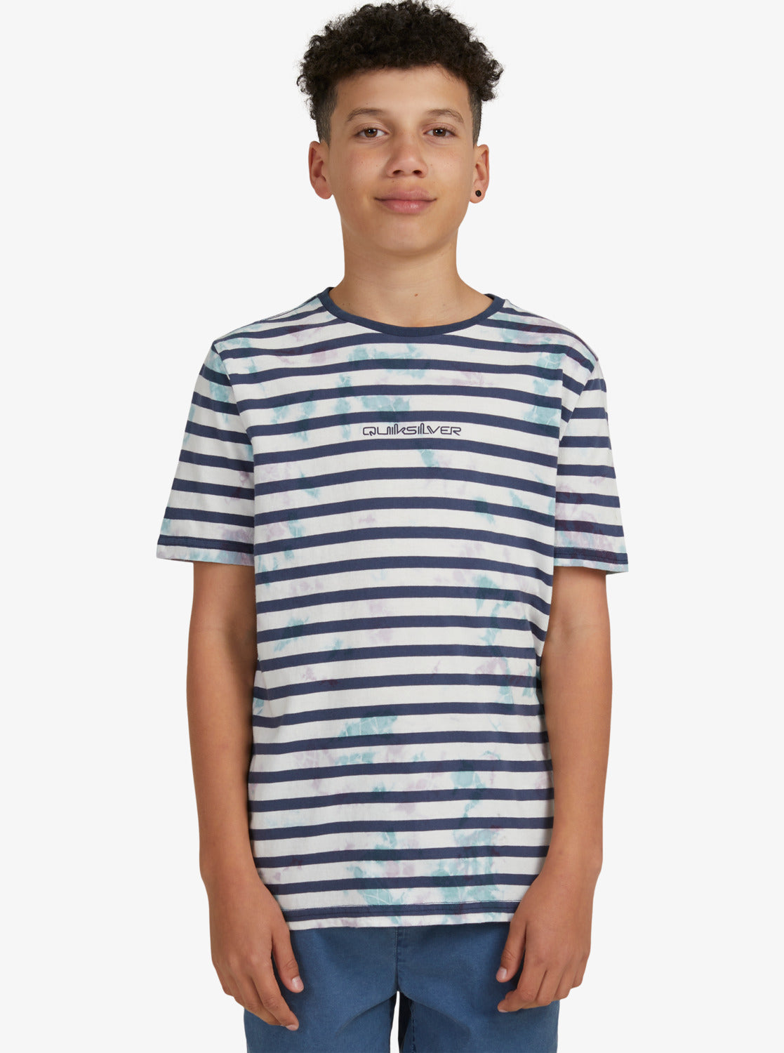 Quiksilver Boys 8-16 Frequency Stripe T-Shirt Insignia blue