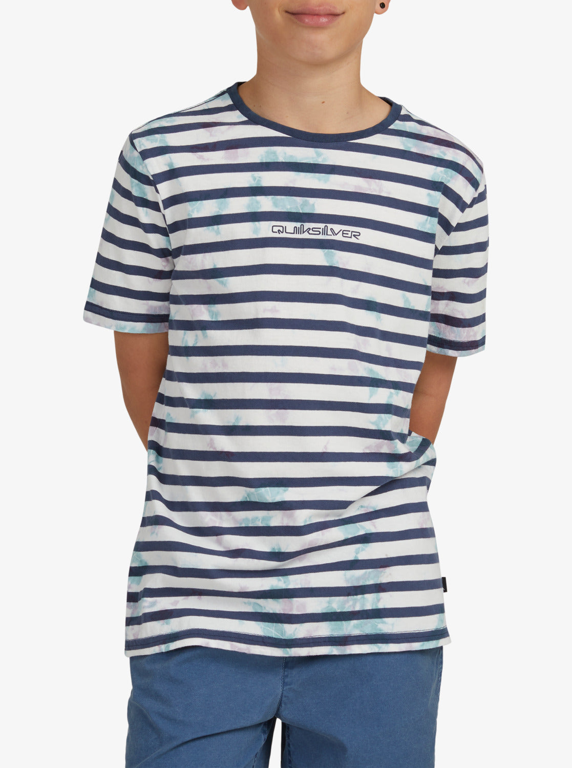 Quiksilver Boys 8-16 Frequency Stripe T-Shirt Insignia blue
