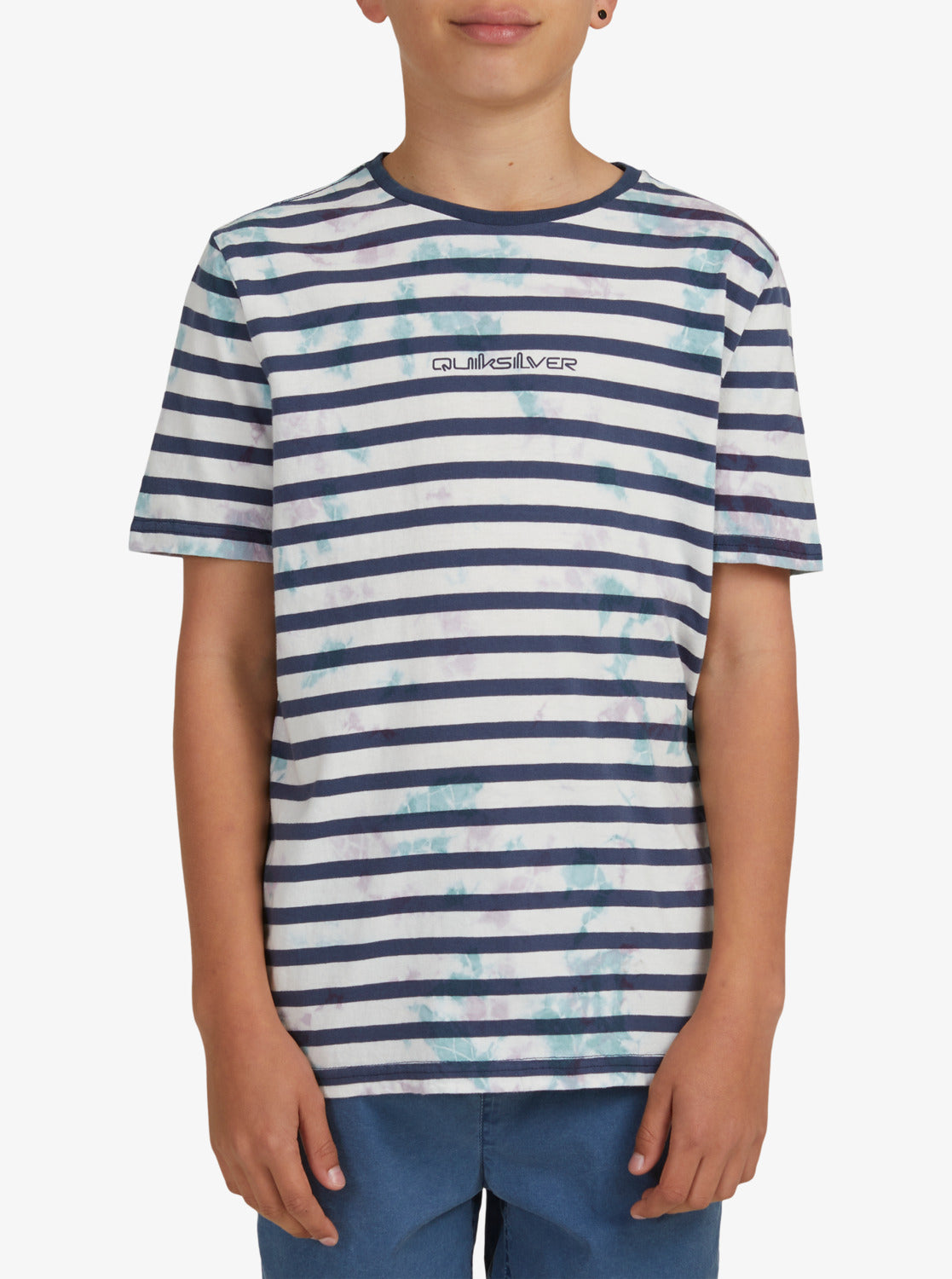 Quiksilver Boys 8-16 Frequency Stripe T-Shirt Insignia blue