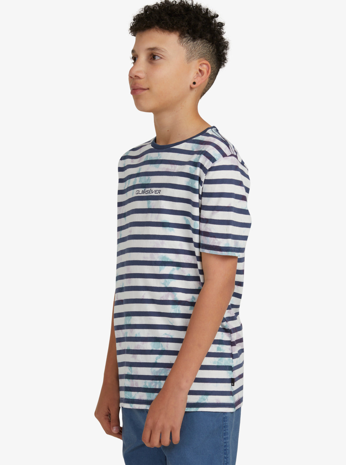 Quiksilver Boys 8-16 Frequency Stripe T-Shirt Insignia blue