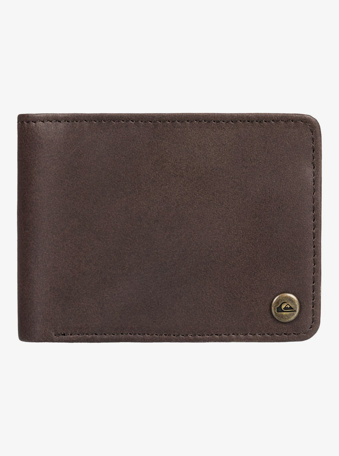 Quiksilver Mac Tri-Fold Leather Wallet Chocolate brown