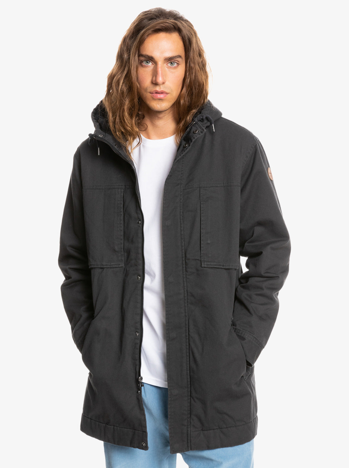Quiksilver Mens Magesty Crush Hooded Jacket Tarmac