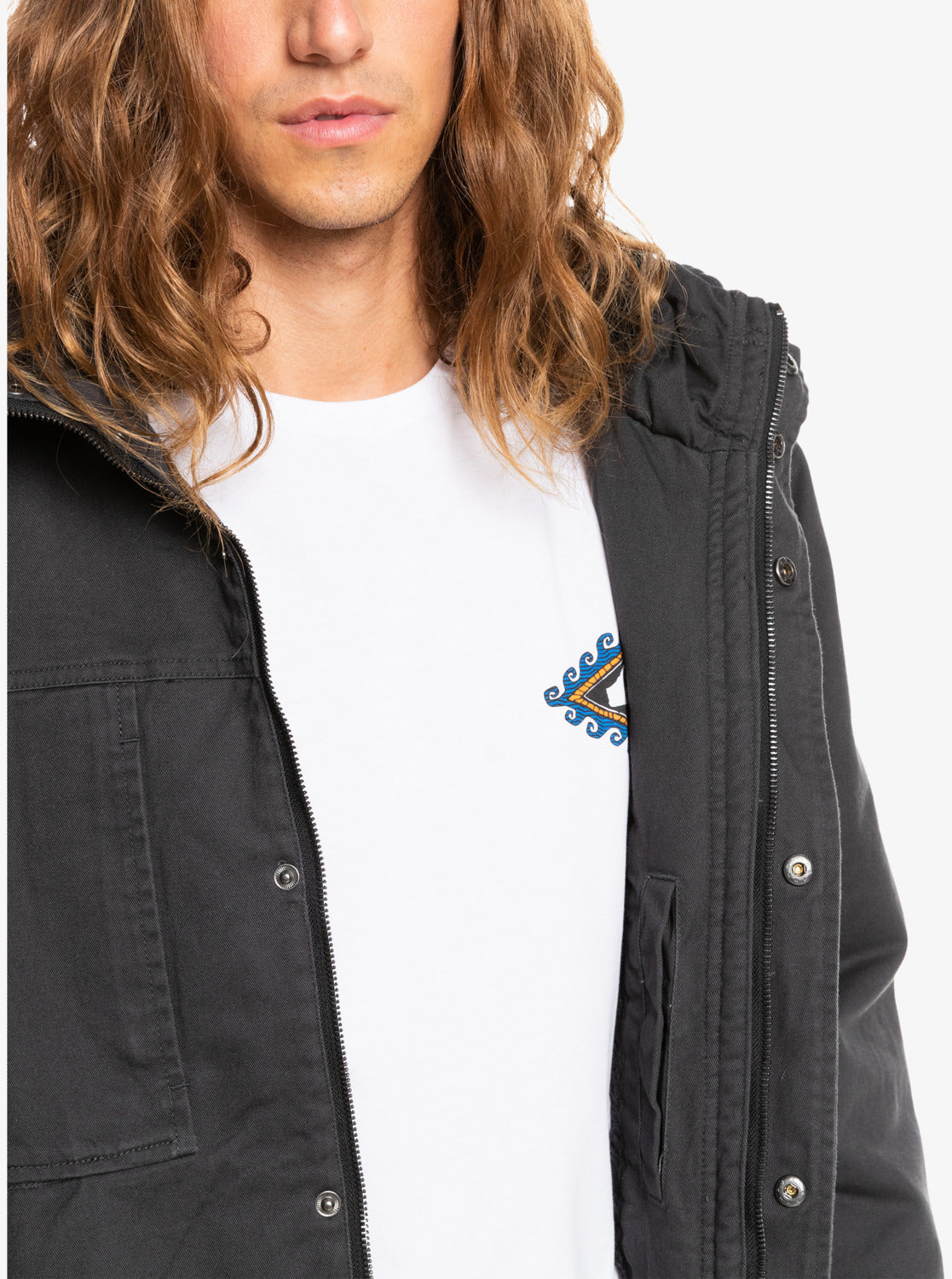 Quiksilver Mens Magesty Crush Hooded Jacket Tarmac