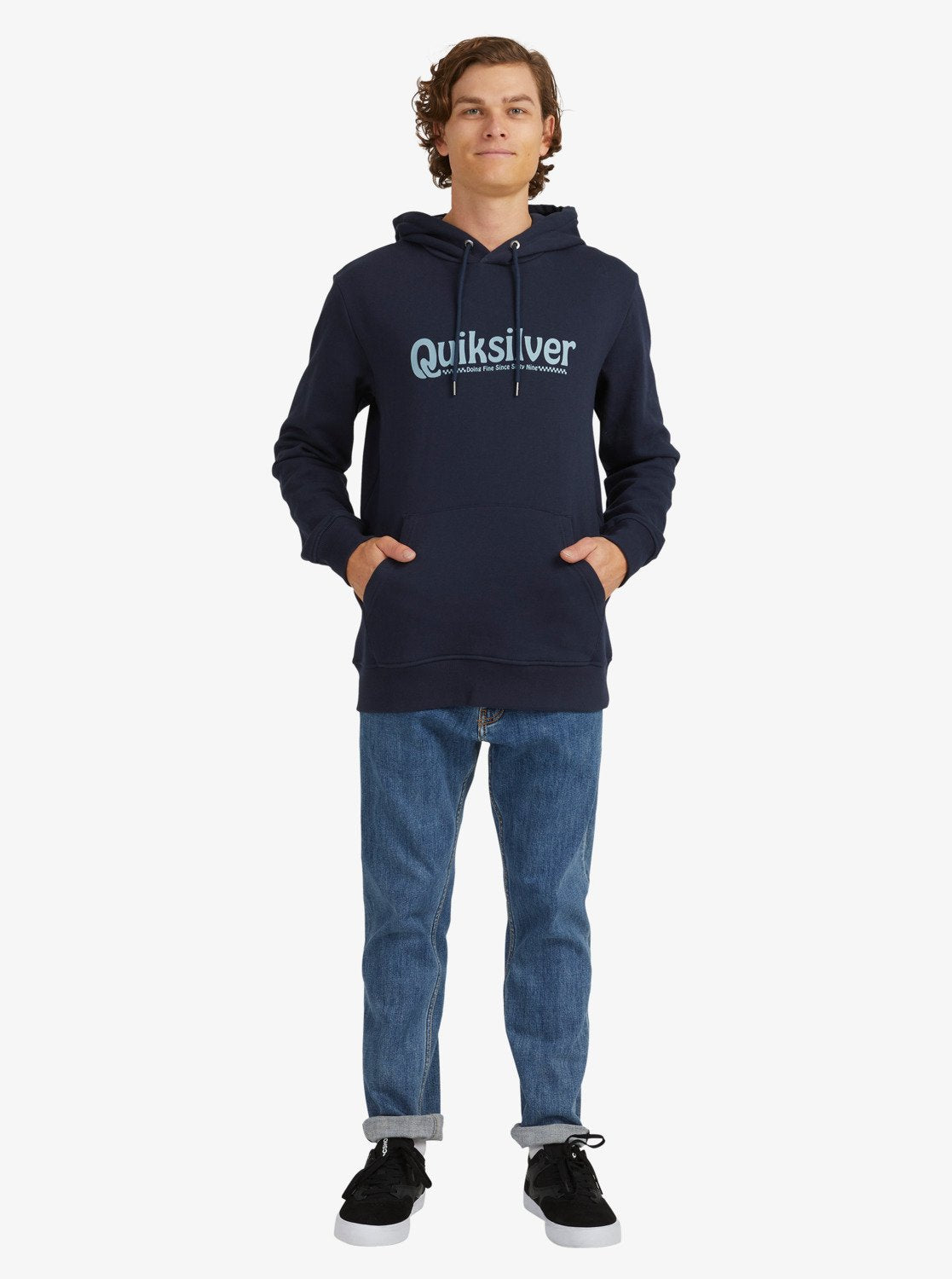 Quiksilver Mens Word Hoodie Navy blazer