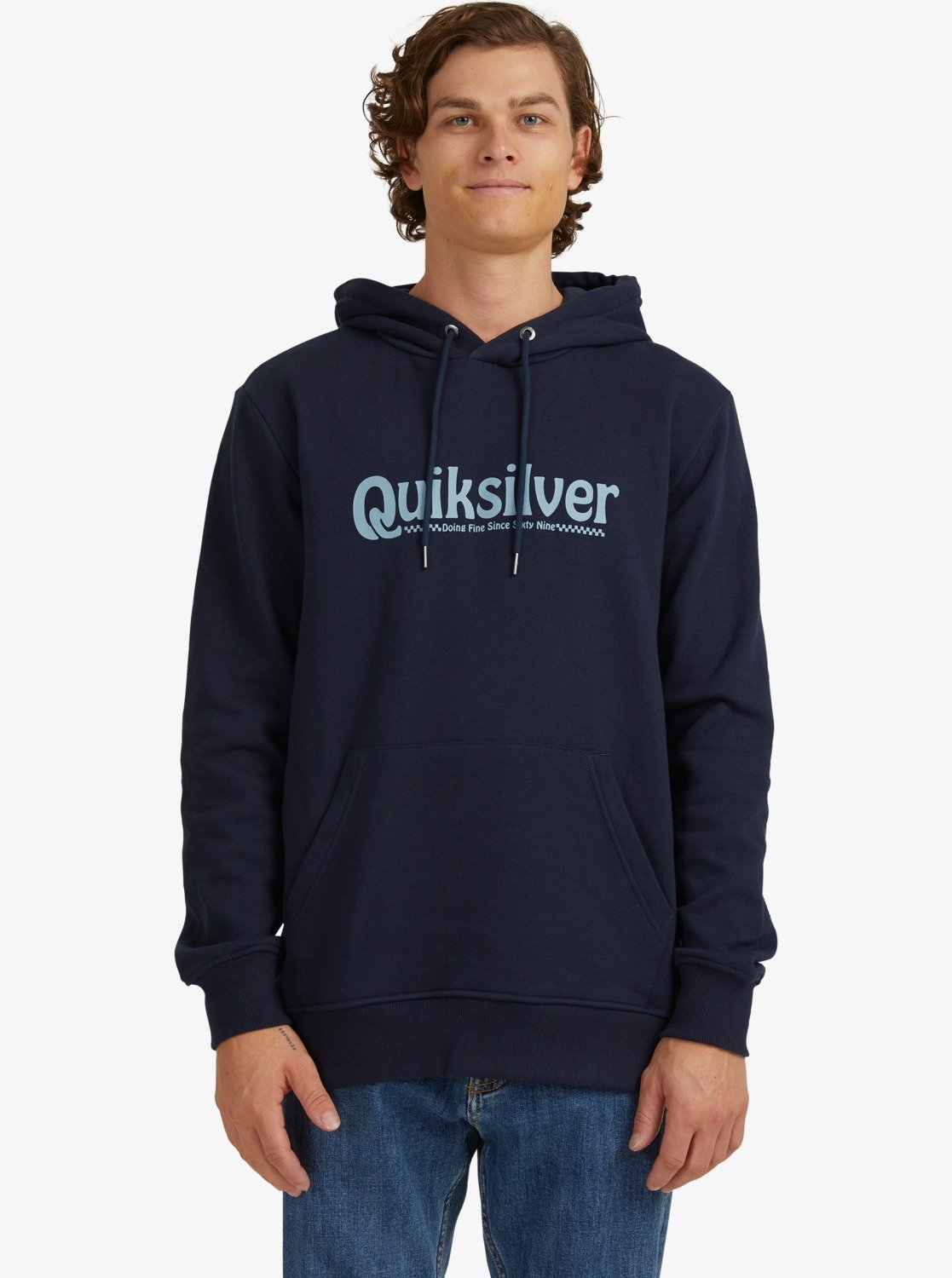 Quiksilver Mens Word Hoodie Navy blazer