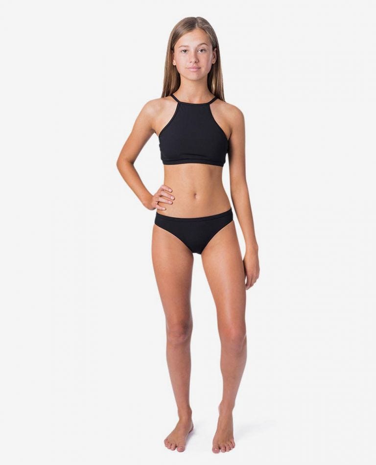 Rip Curl Girl Luxe Rib Bikini Set  (8 - 16 years) Black