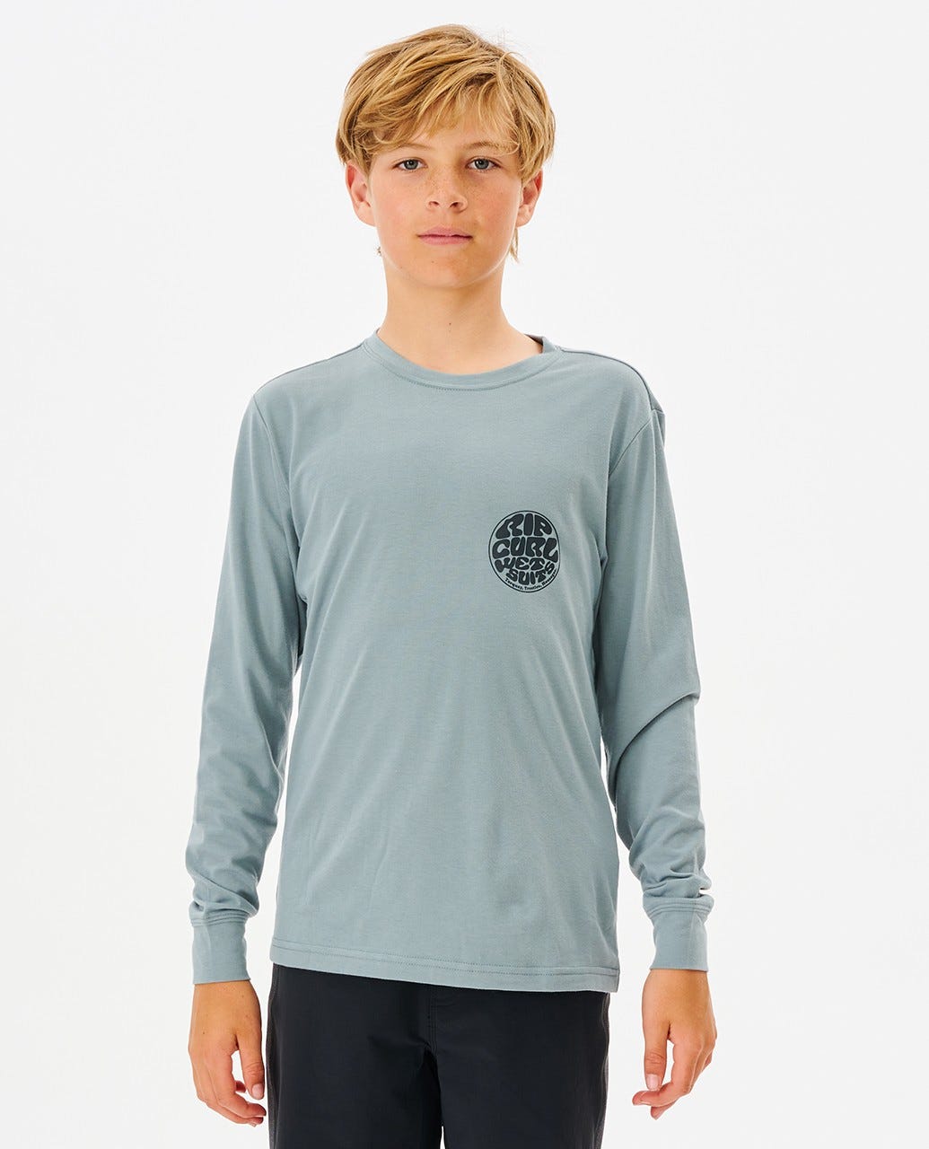 Rip Curl Icons Long Sleeve UV Rashguard - Boys (8-16 Years) MINERAL BLUE