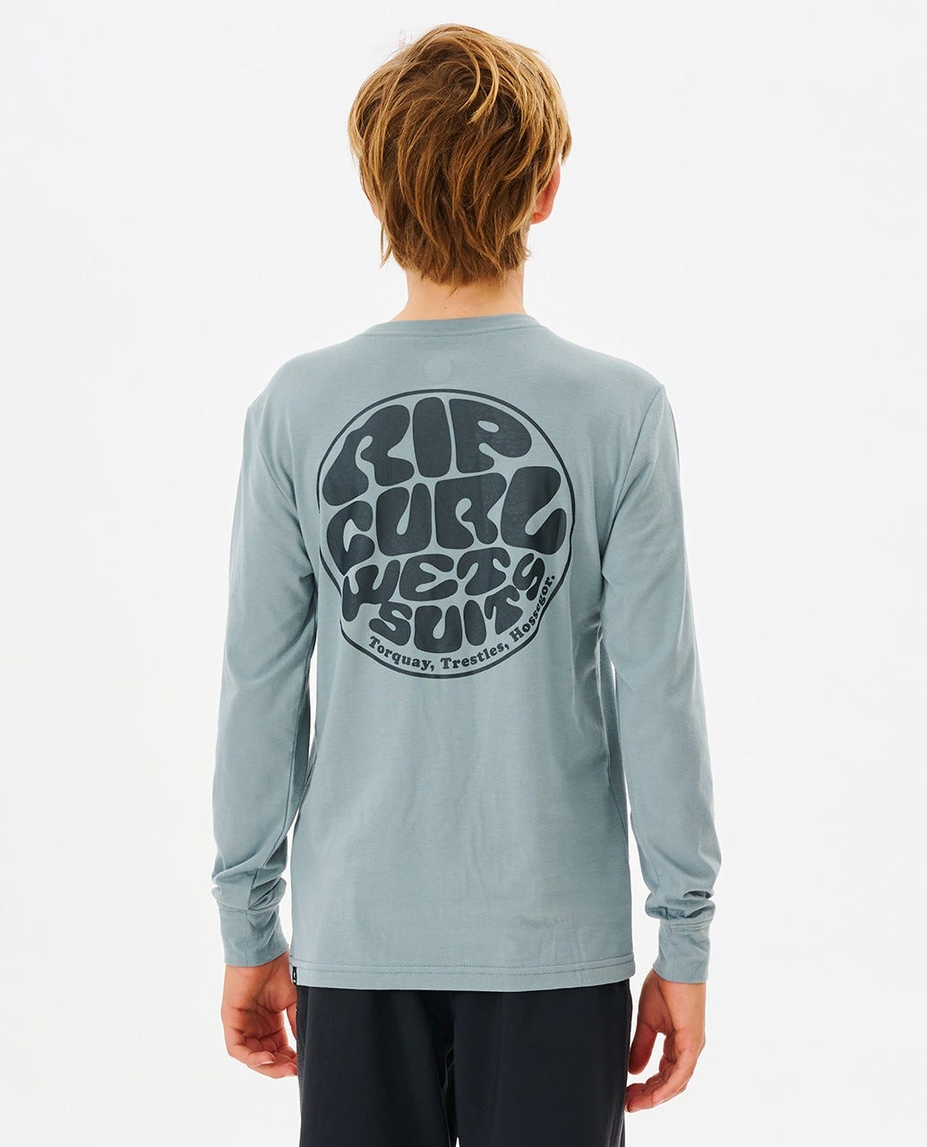 Rip Curl Icons Long Sleeve UV Rashguard - Boys (8-16 Years) MINERAL BLUE