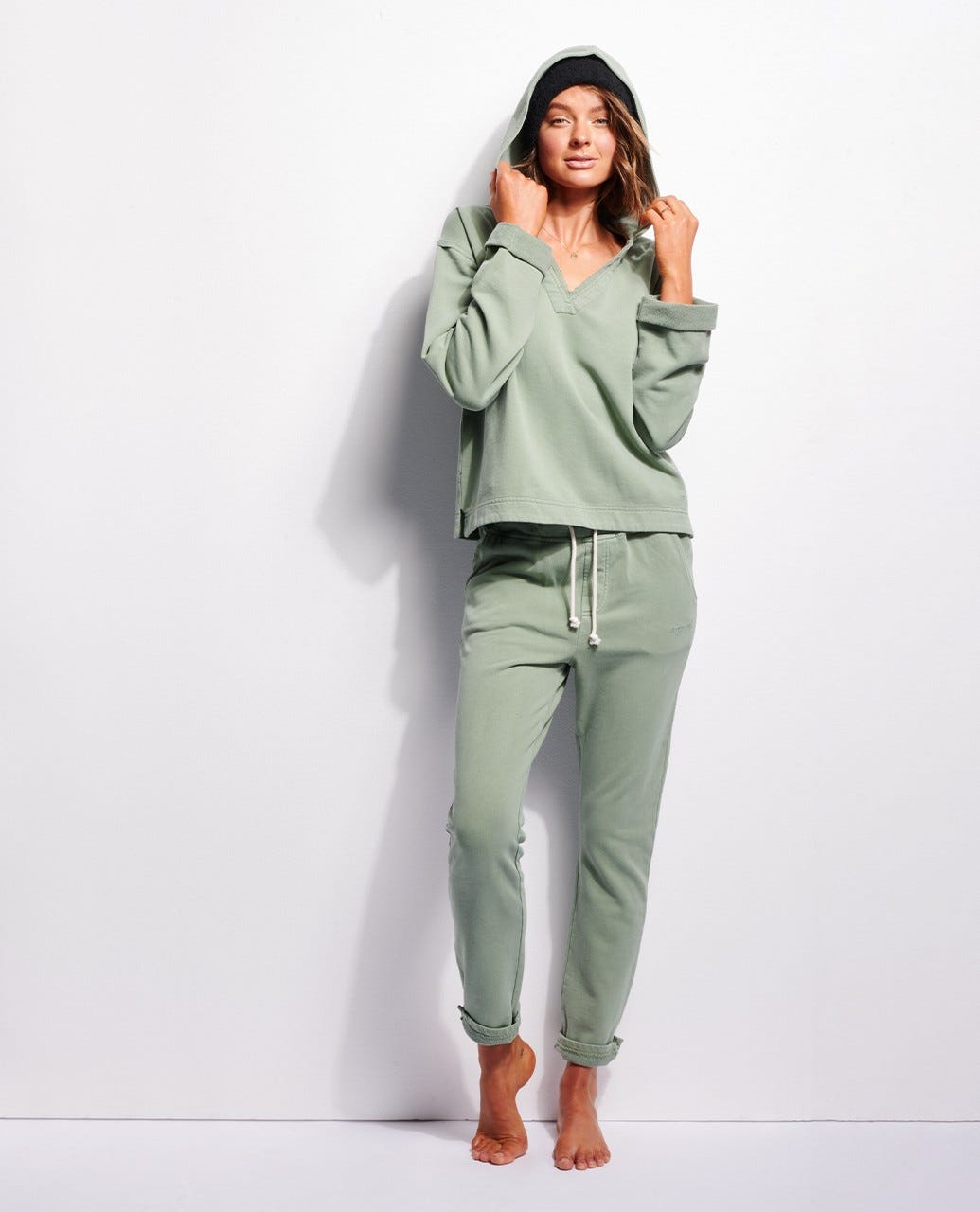 Rip Curl Organic Fleece Hood Green