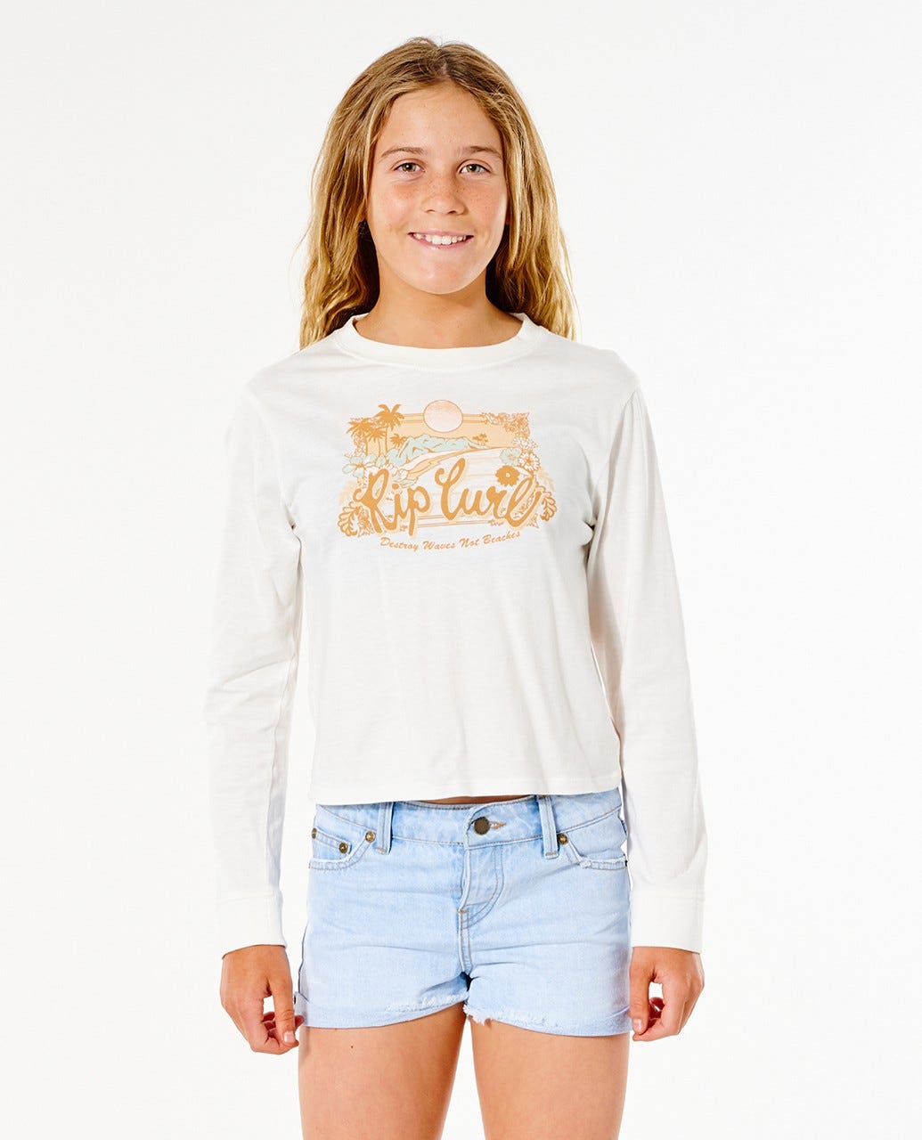 Rip Curl Surf Gypsy Long Sleeve Tee - Girl (8-16 years) Bone