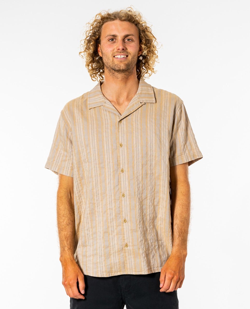 Rip Curl Vert Short Sleeve Shirt Gold
