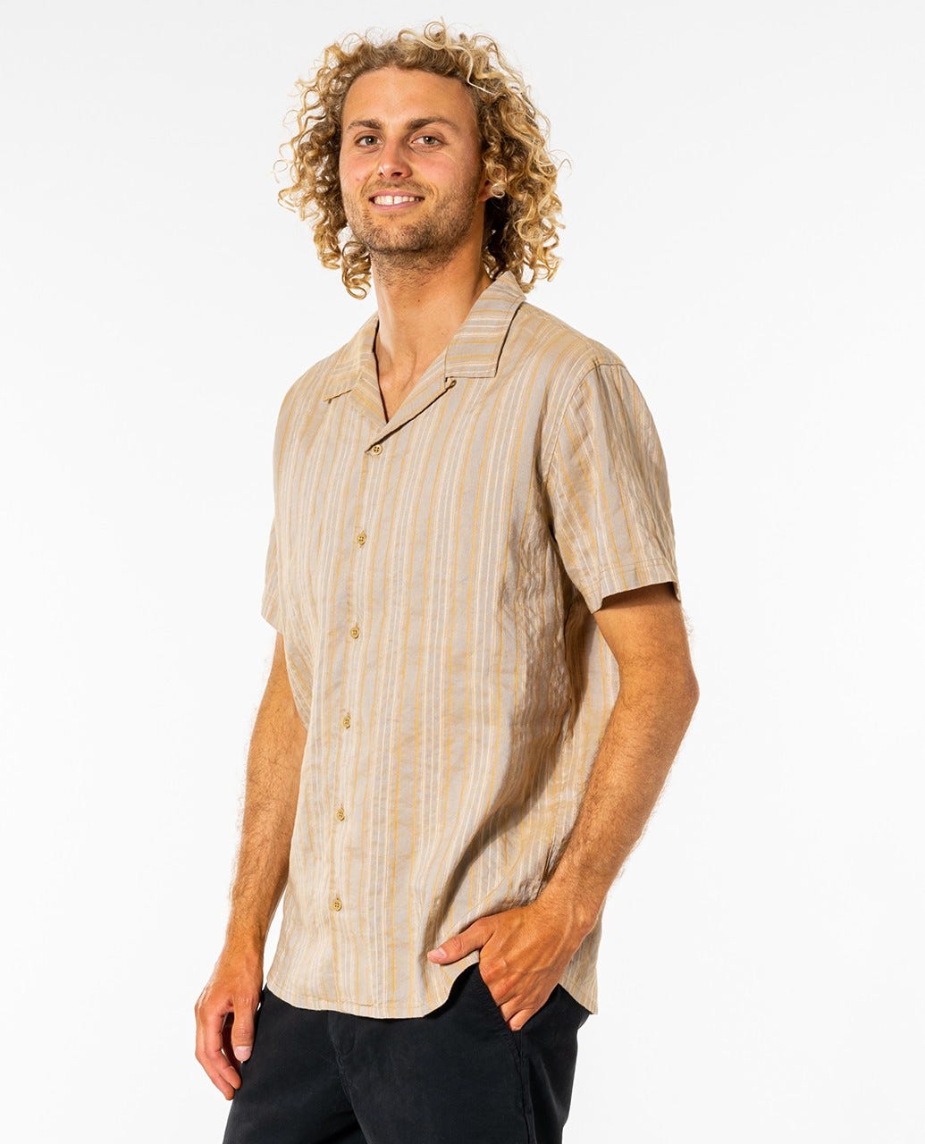 Rip Curl Vert Short Sleeve Shirt Gold