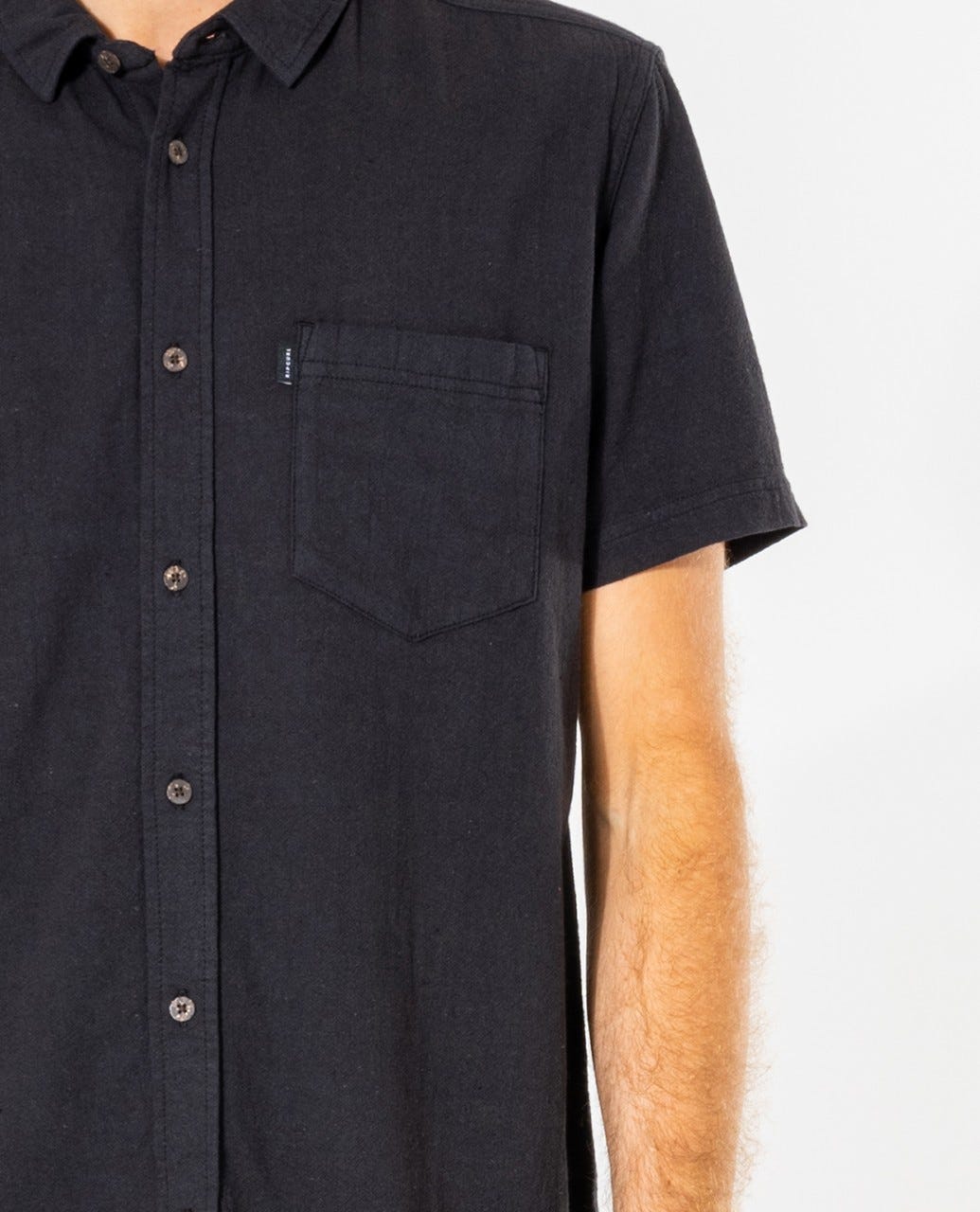 Rip Curl Washed Short Sleeve Shirt Washed black