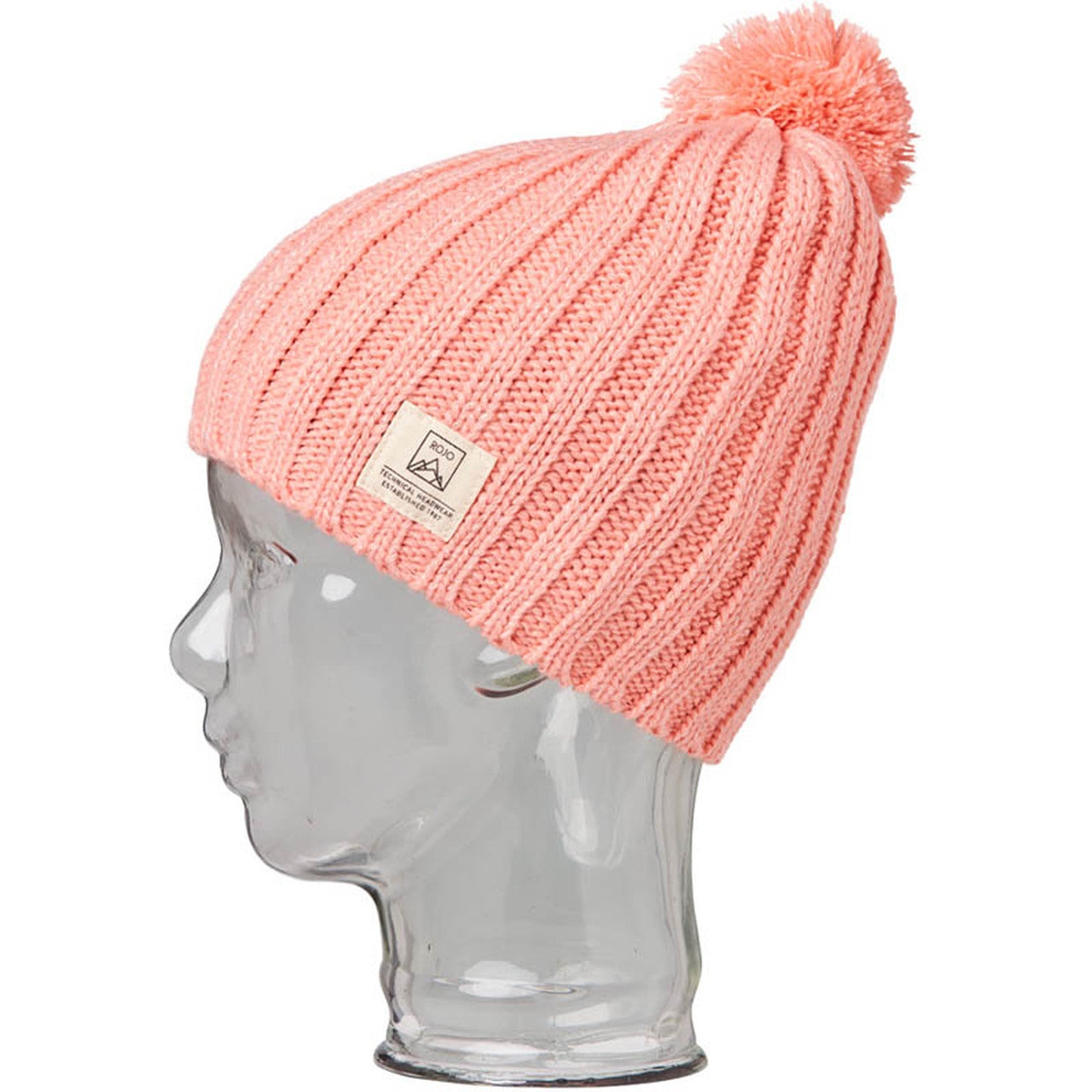Rojo Lurex Pom Pom Beanie Cameo Rose