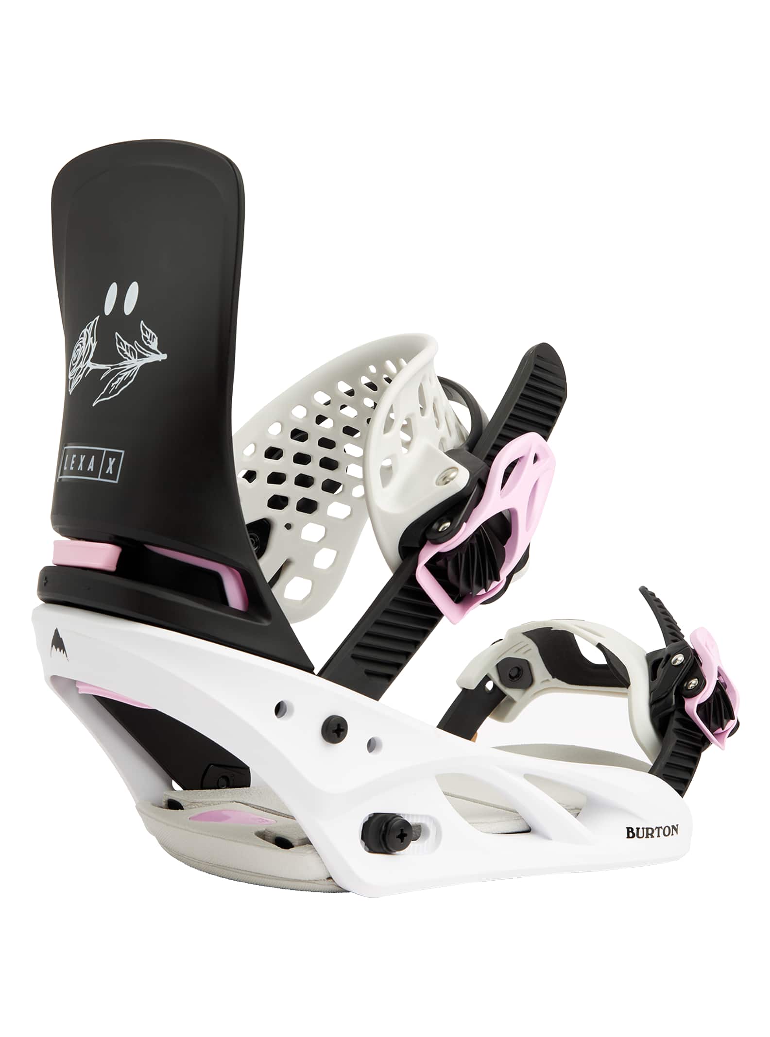 Burton Lexa X Re:Flex Snowboard Binding 2022 Black / white / roses