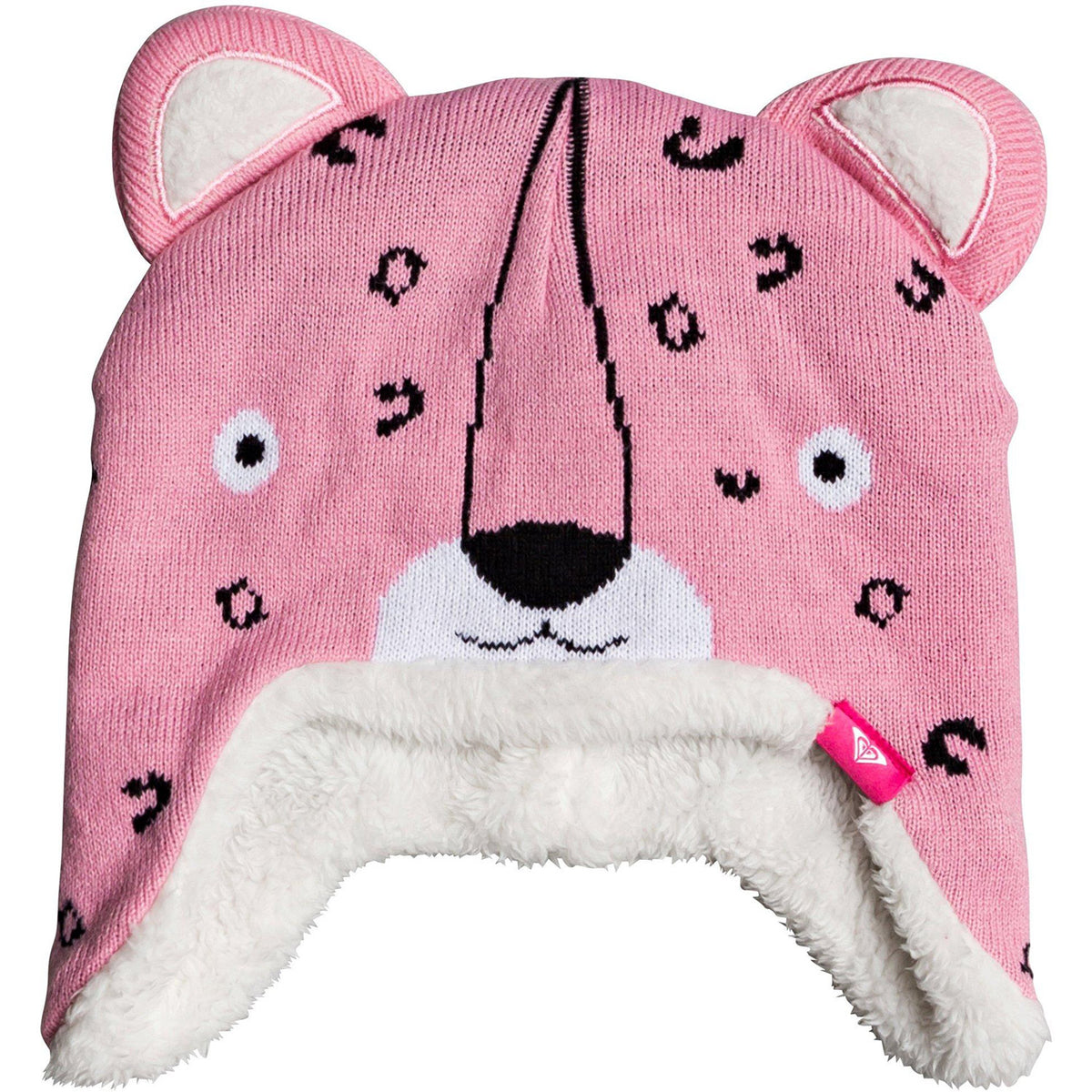 Roxy Leopard Teenie Girls Snow Beanie 2020 Prism Pink 2