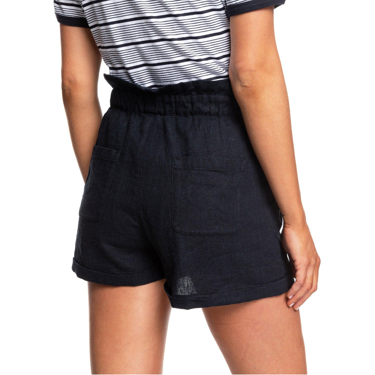 Roxy Playa Privada High Waist Linen Short True Black
