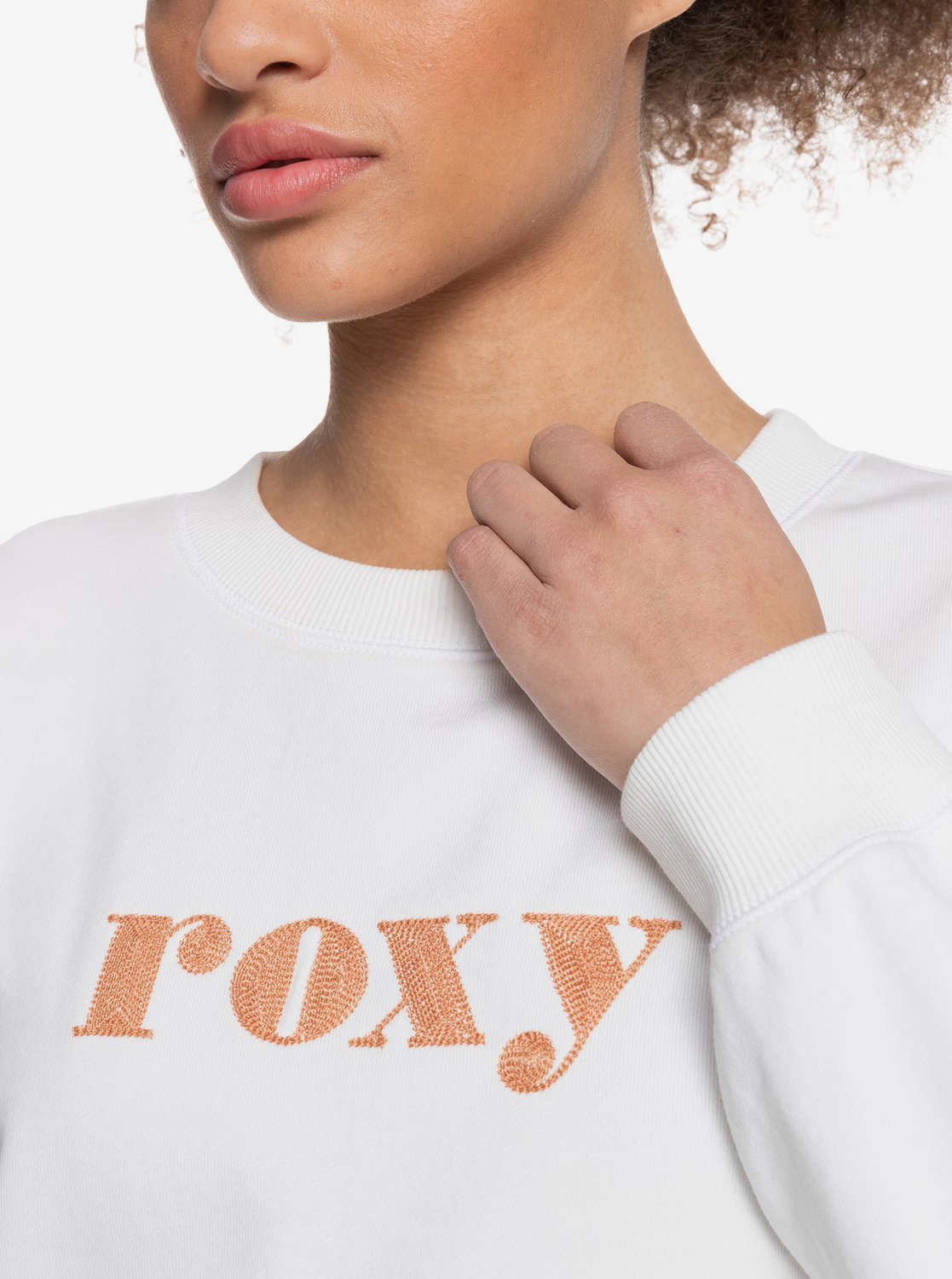 Roxy Womens Break Away Organic Fleece Jumper Snow white