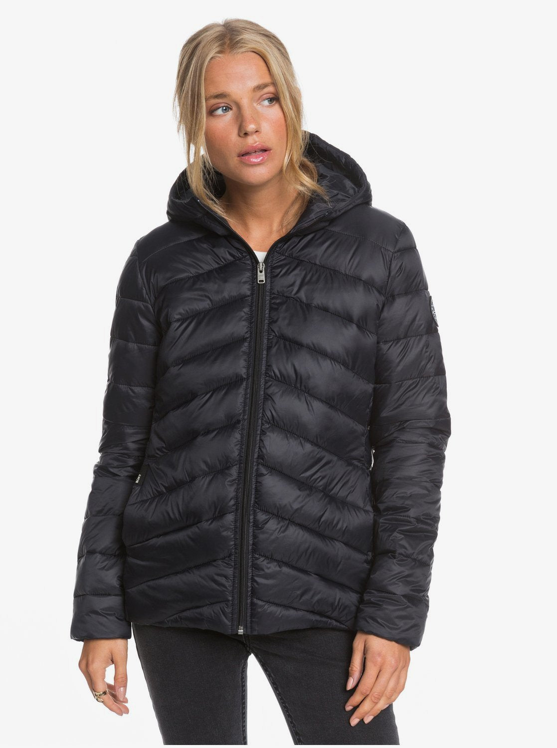 Roxy Womens Coast Road Lightweight Packable Puffer Jacket Anthracite
