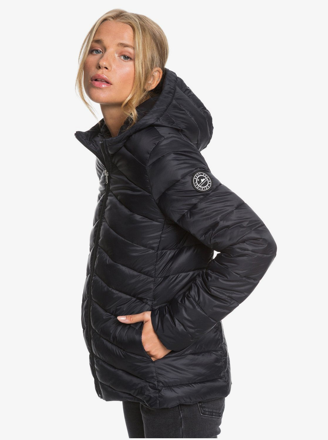 Roxy Womens Coast Road Lightweight Packable Puffer Jacket Anthracite
